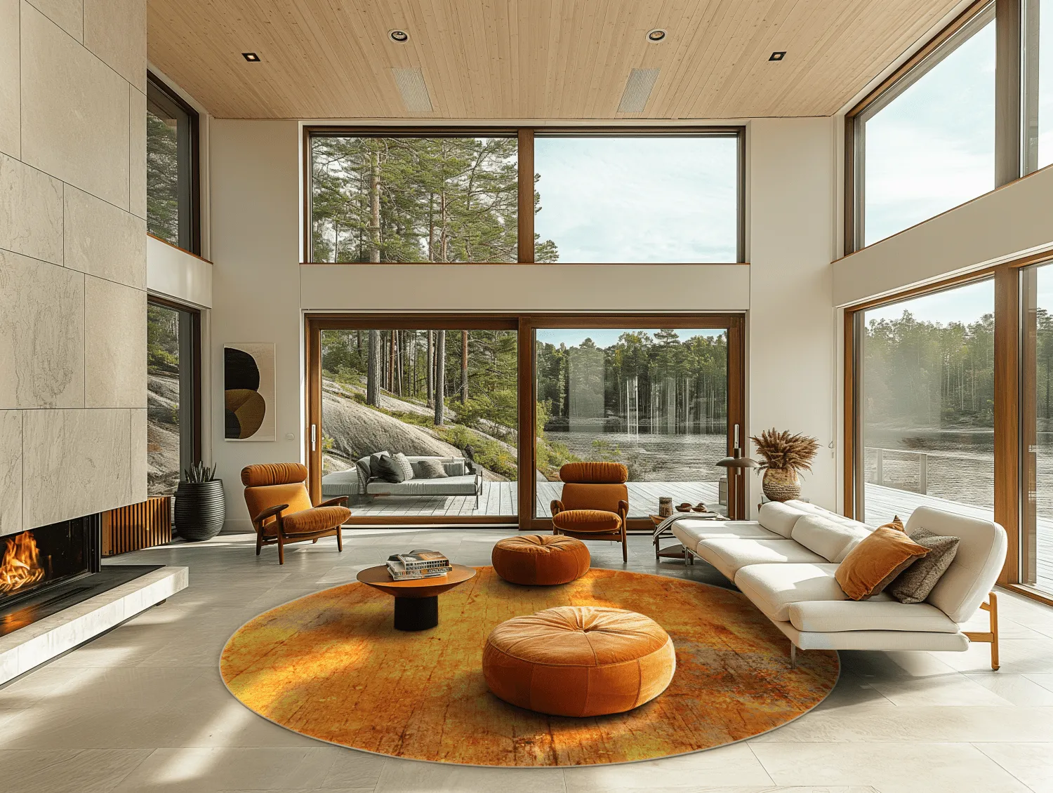 Tapete redondo - Cesano (laranja)