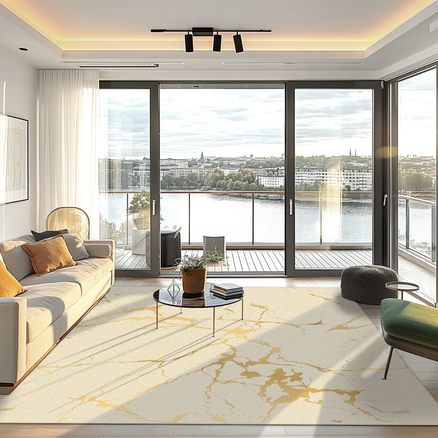 Tapete Wilton - Cesina (bege/dourado)