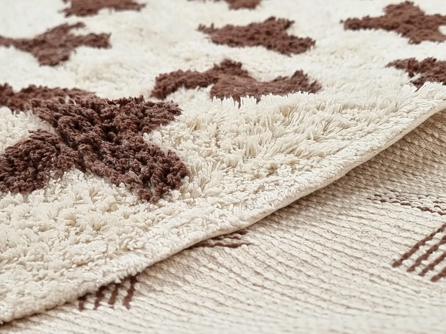 Tapete redondo - Chesley Natural Cotton Shaggy (bege)