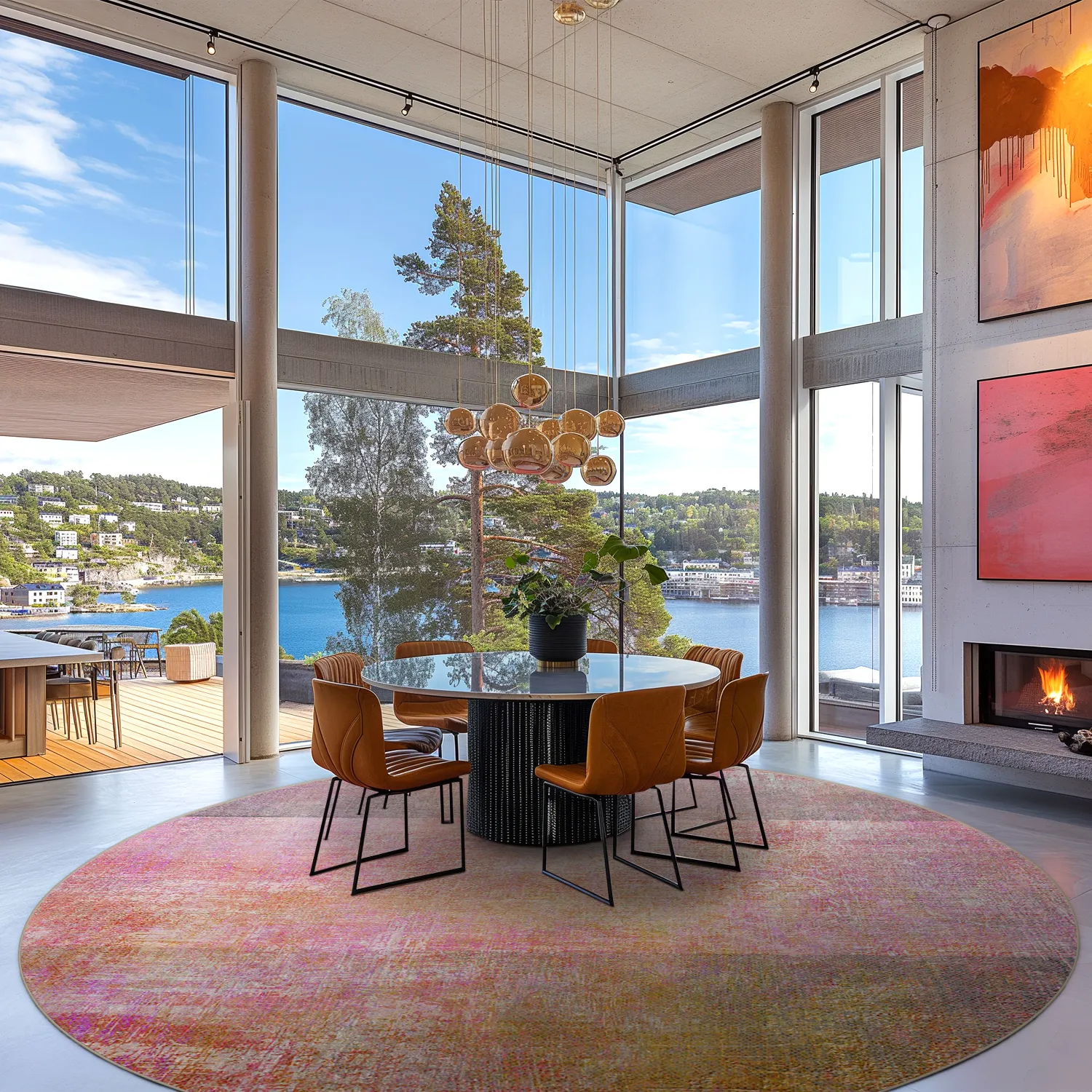 Tapete redondo - Cicoria (rosa/roxo)