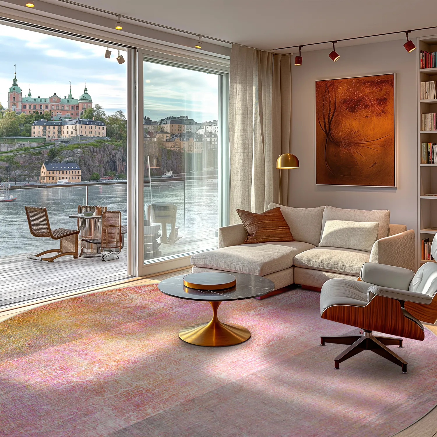 Tapete redondo - Cicoria (rosa/roxo)