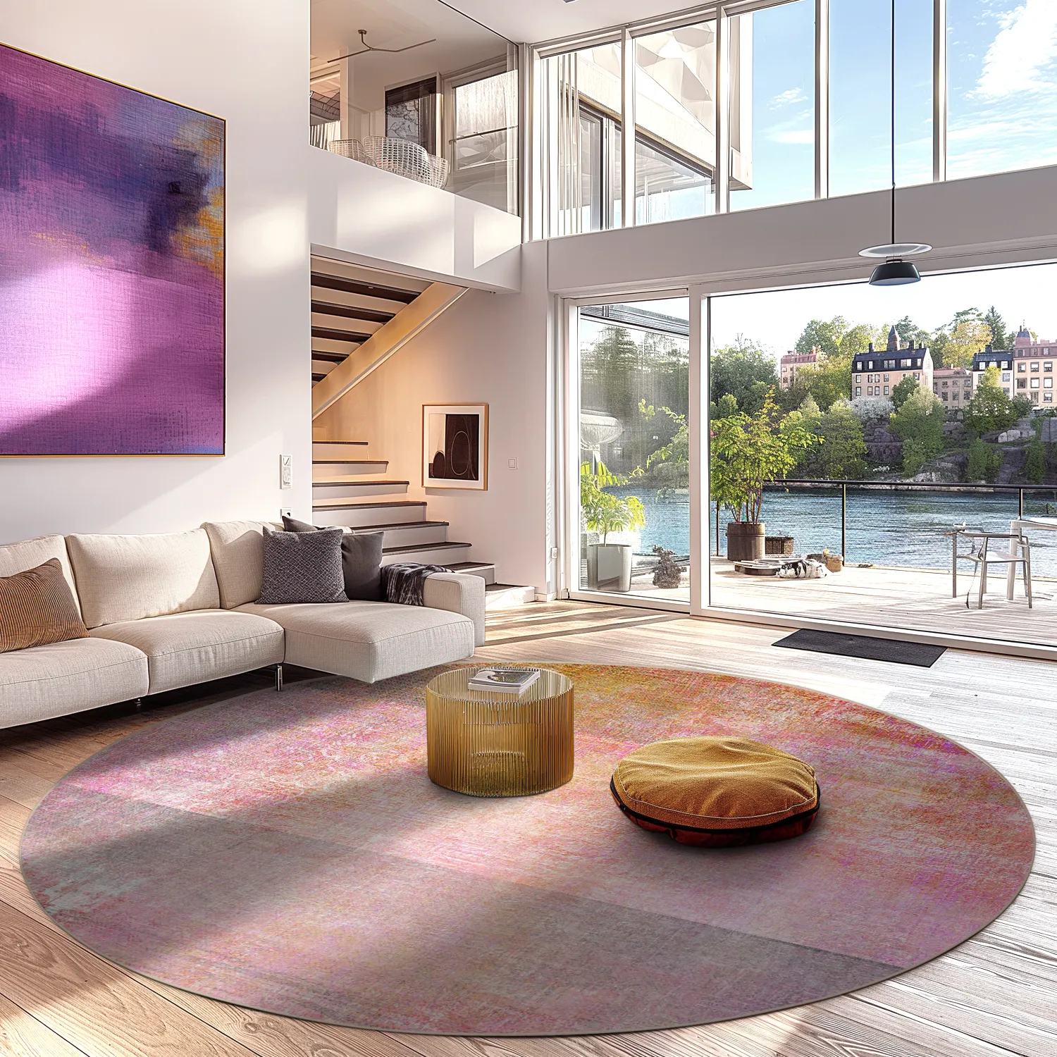 Tapete redondo - Cicoria (rosa/roxo)