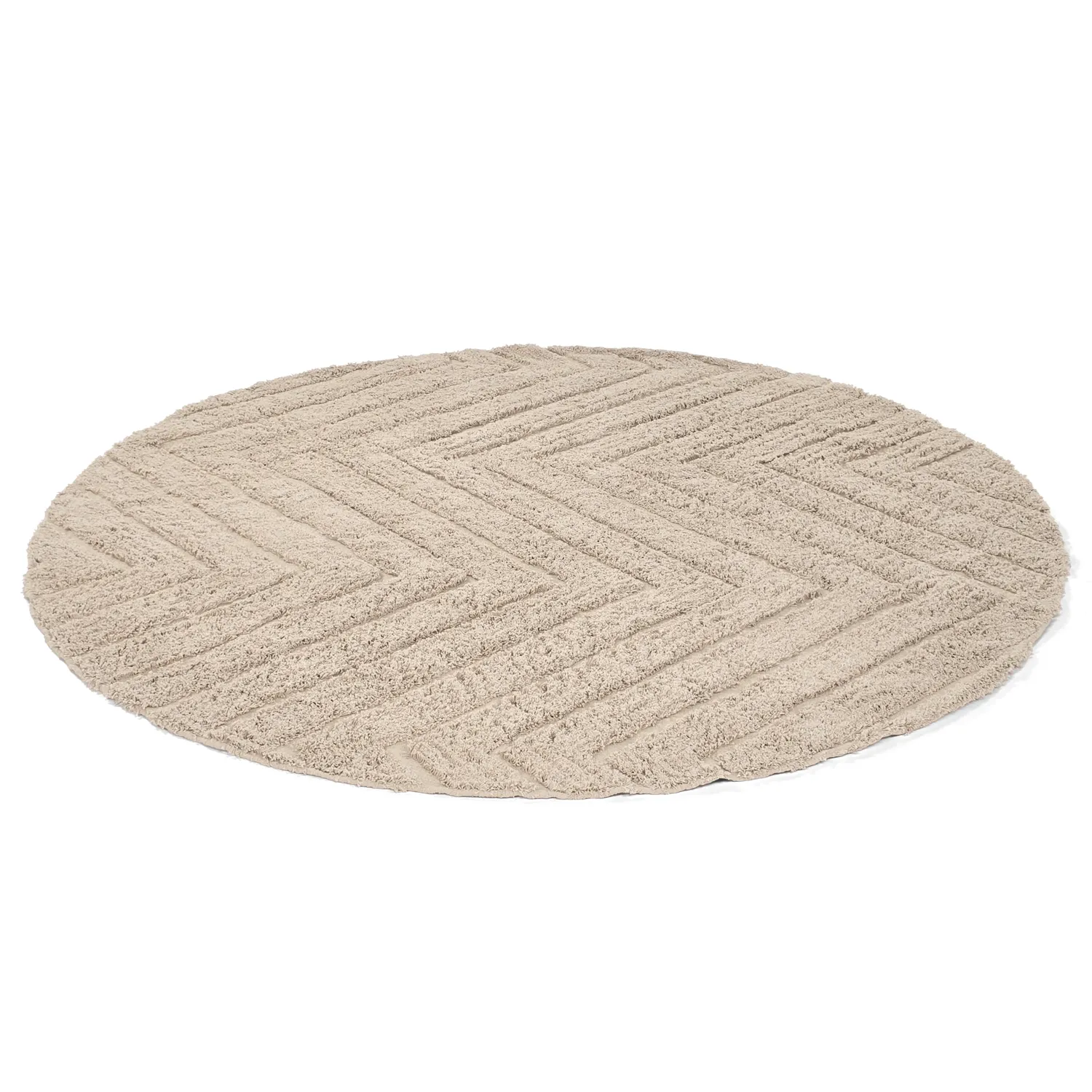Tapete redondo - Conara Natural Cotton Shaggy (bež)