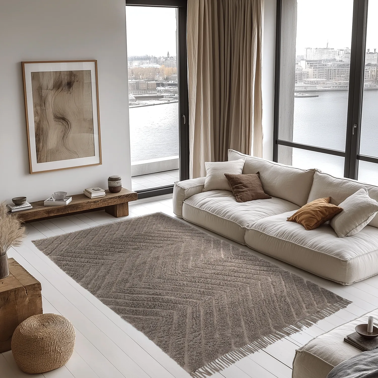 Tapetes felpudos - Conara Natural Cotton Shaggy (taupe)