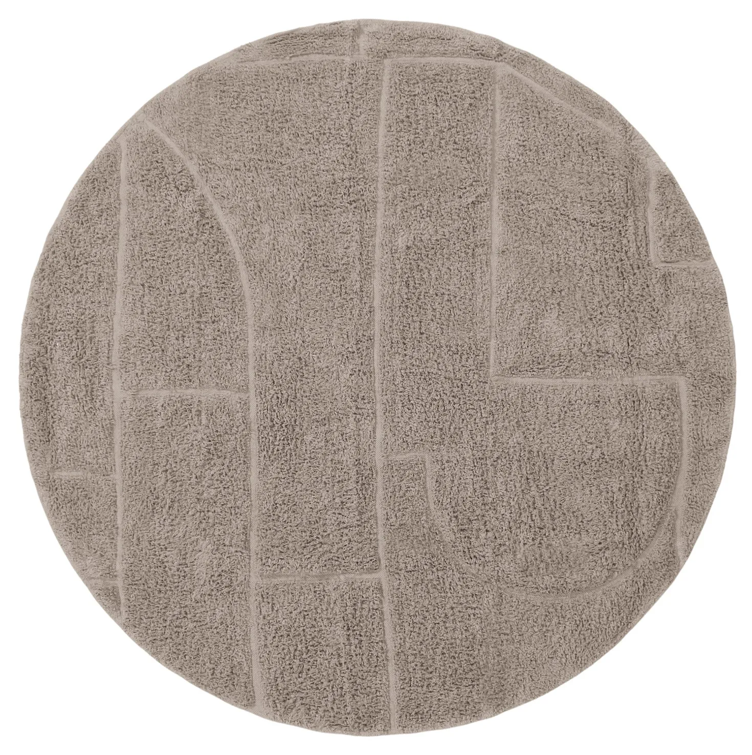 Tapete redondo - Cremona Natural Cotton Shaggy (taupe)