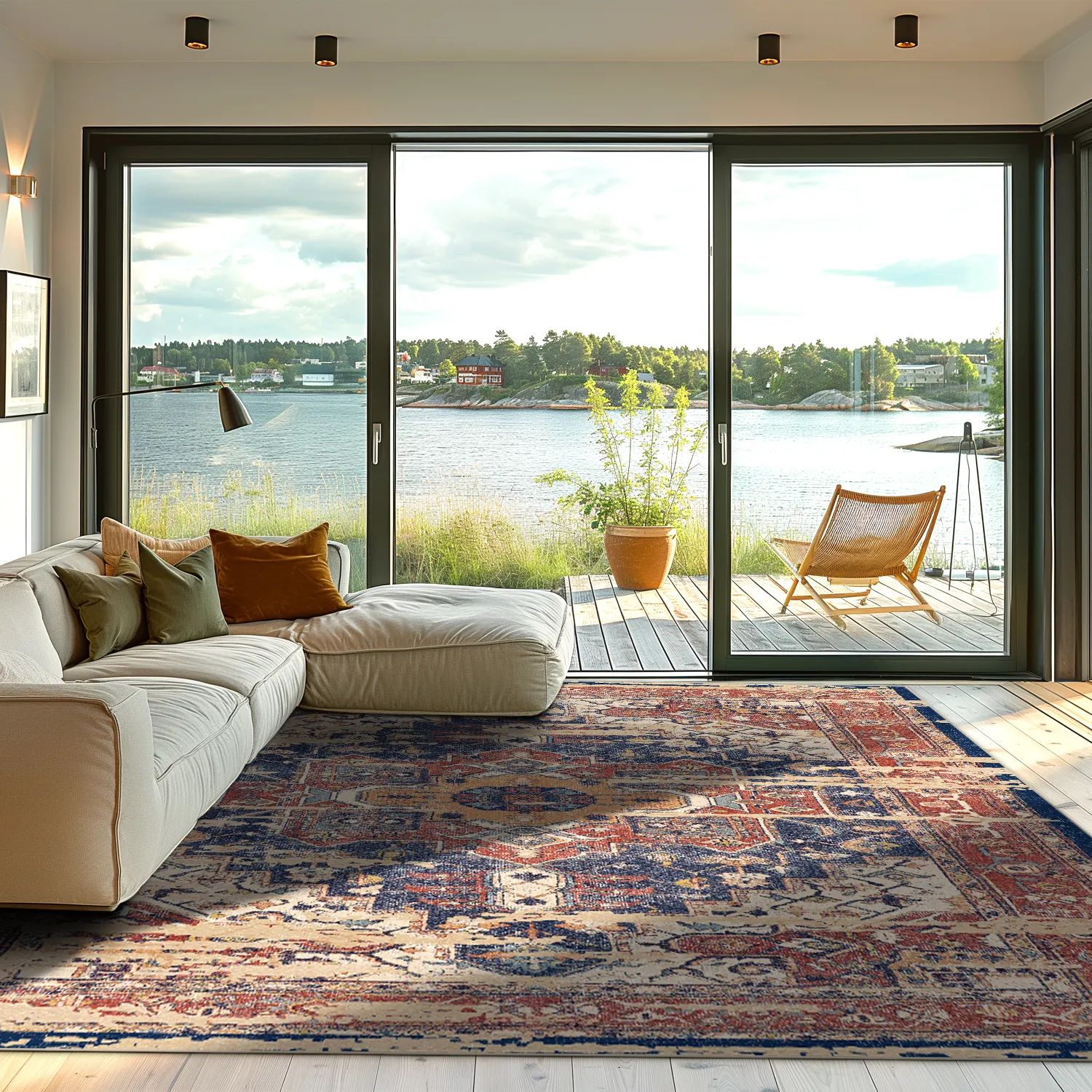 Tapete Wilton - Darnah (vermelho/multicolorido)