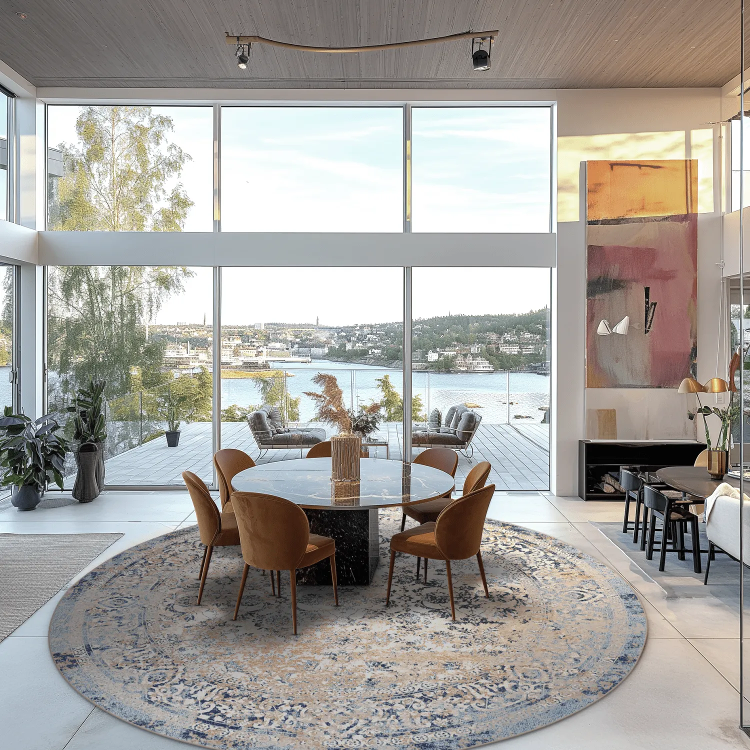 Tapete redondo - Denizli (azul)