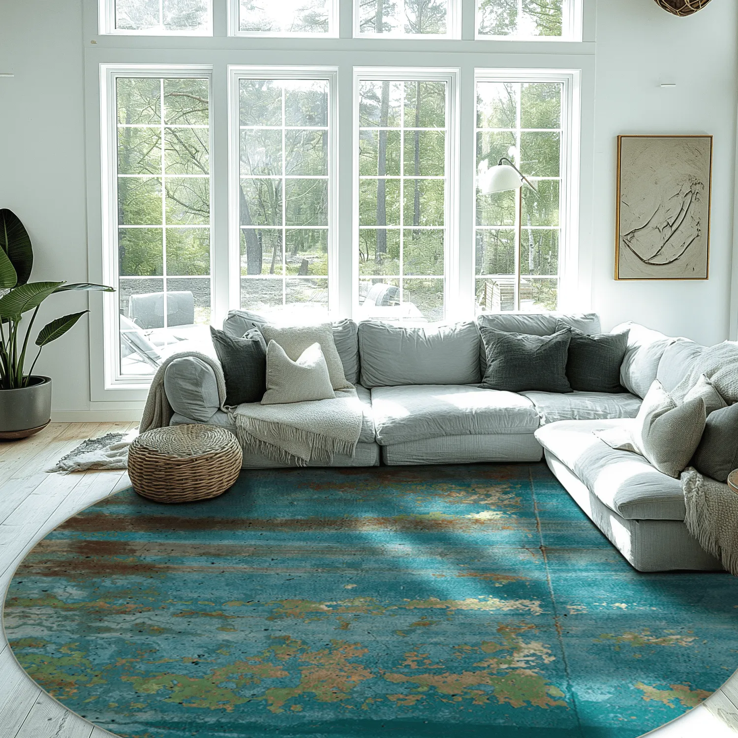 Tapete redondo - Domont (turquesa)