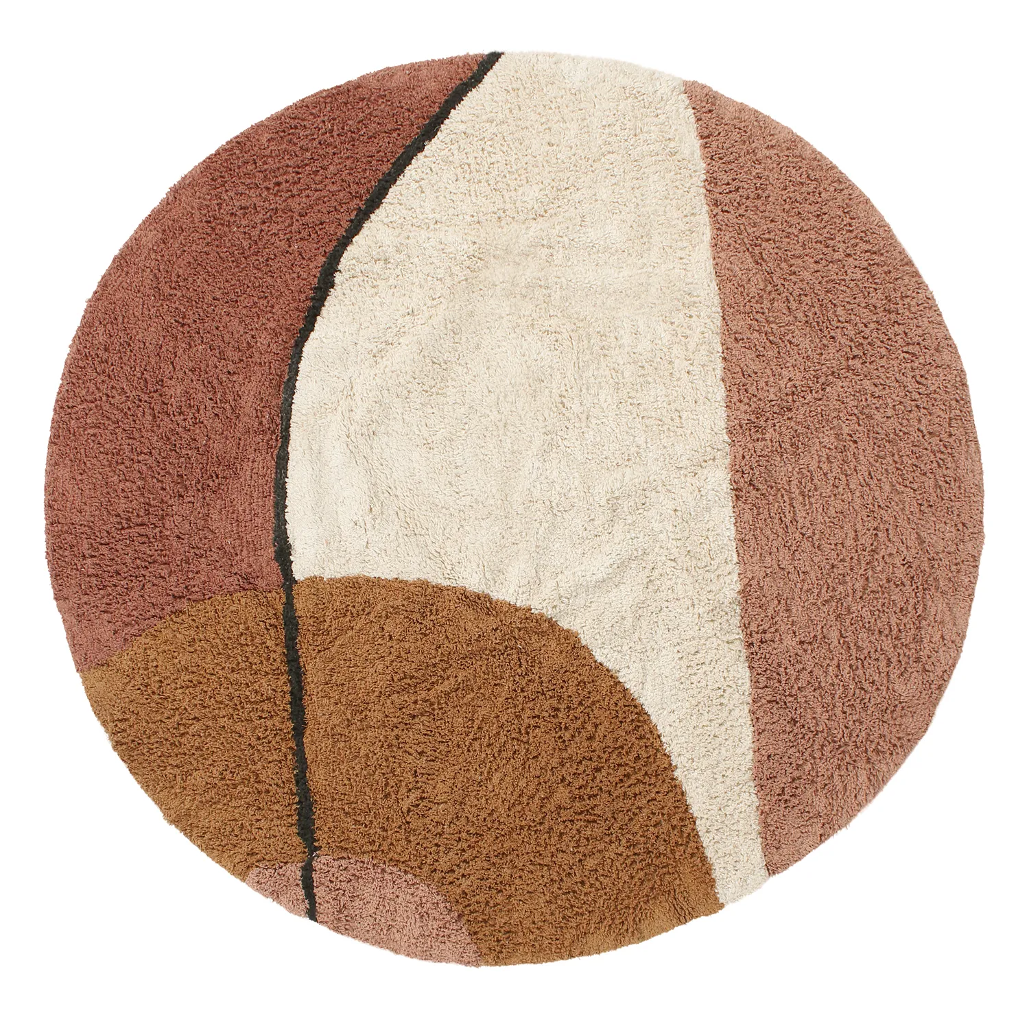 Tapete redondo - Donostia Natural Cotton Shaggy (multi)