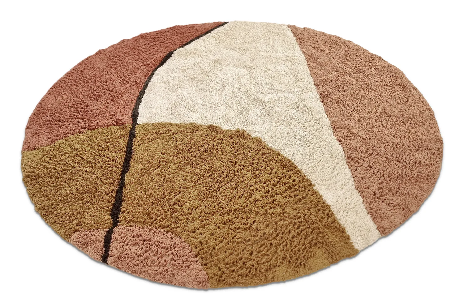 Tapete redondo - Donostia Natural Cotton Shaggy (multi)