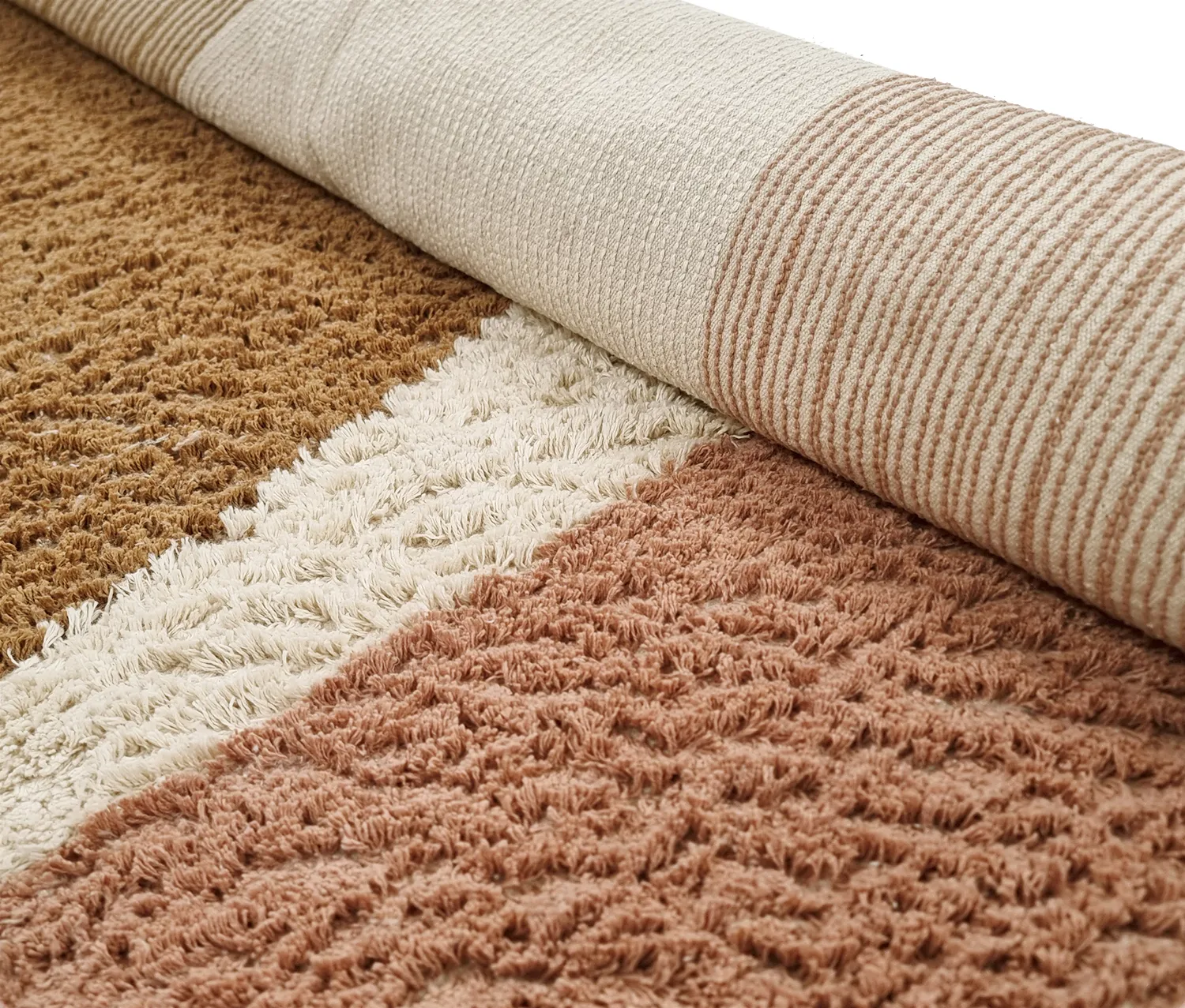 Tapete redondo - Donostia Natural Cotton Shaggy (multi)