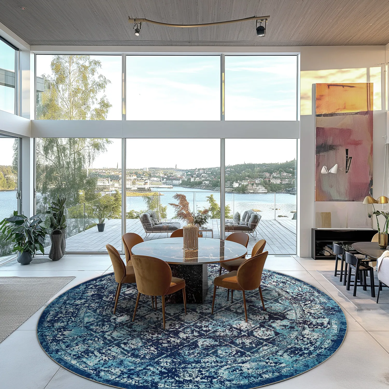 Tapete redondo - Douz (azul)