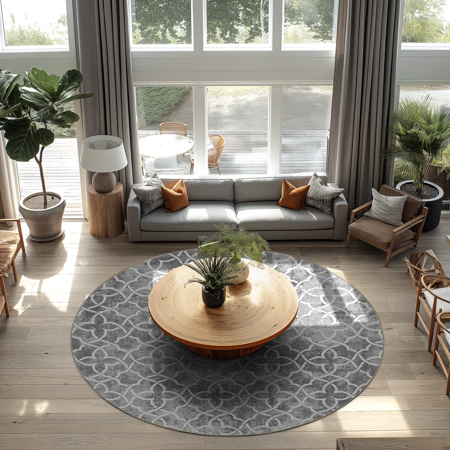 Tapete redondo - Draham (cinza)