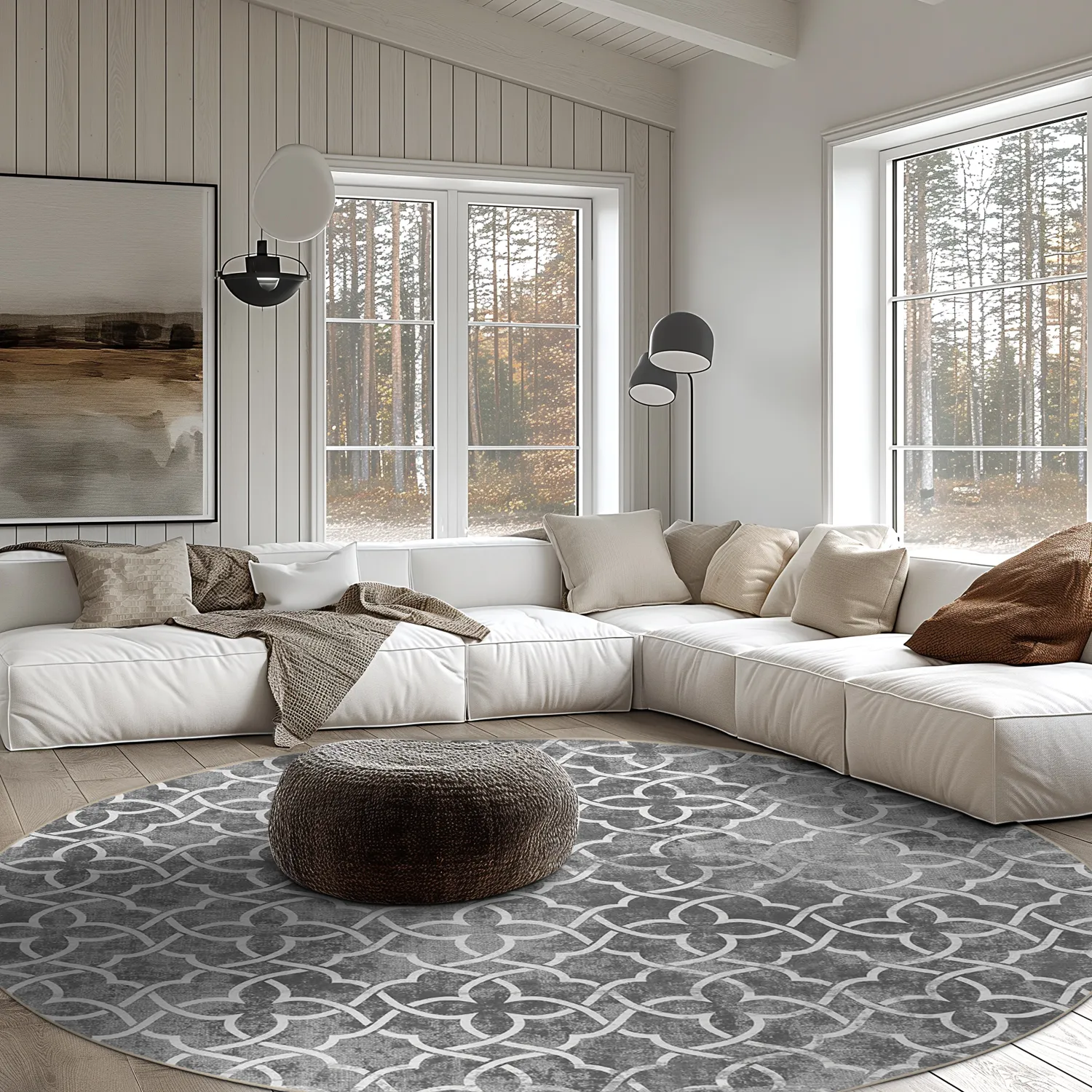 Tapete redondo - Draham (cinza)