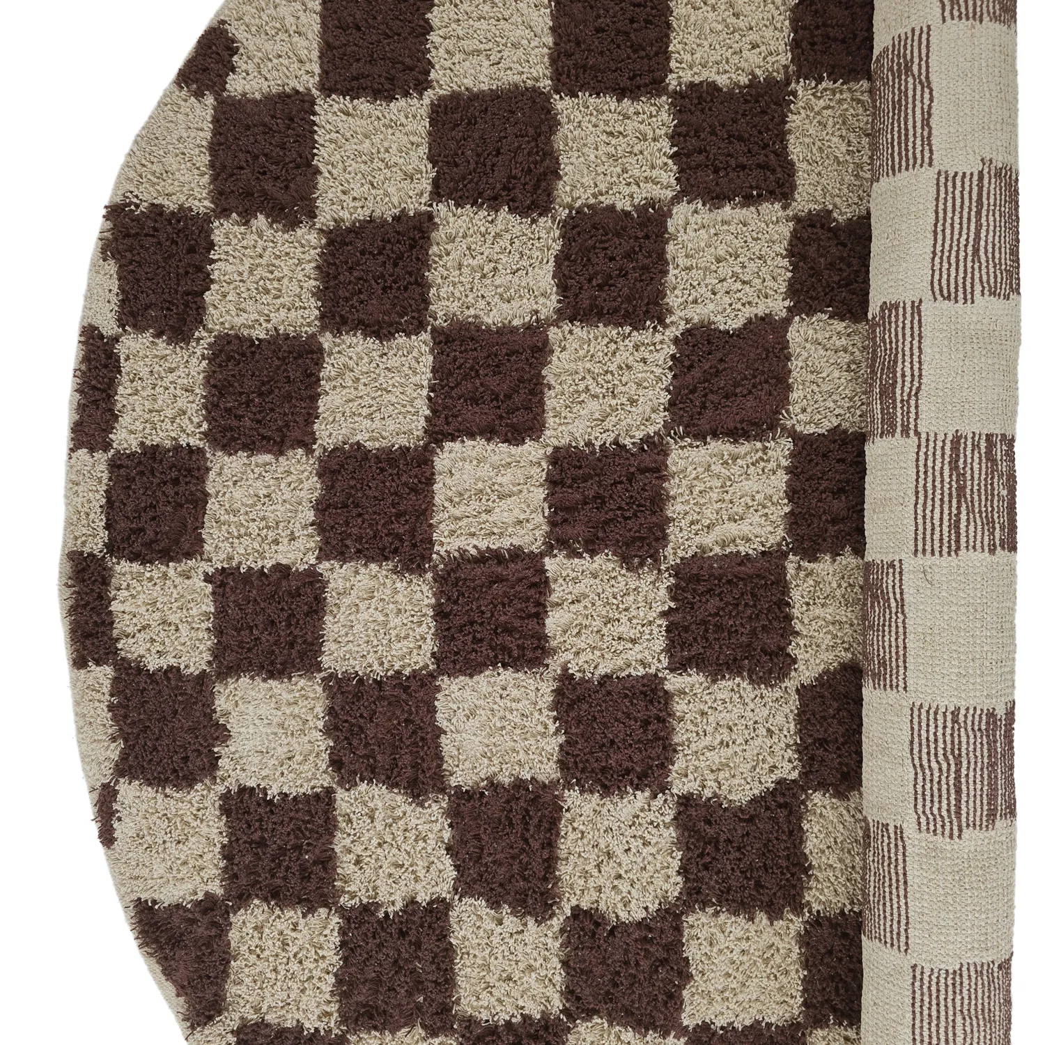 Tapete redondo - Elsey Natural Cotton Shaggy (bež/rjava)