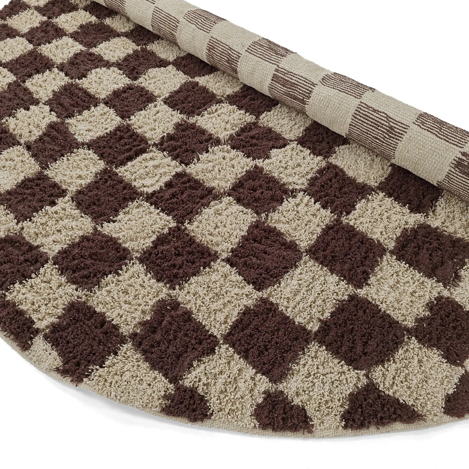 Tapete redondo - Elsey Natural Cotton Shaggy (bež/rjava)