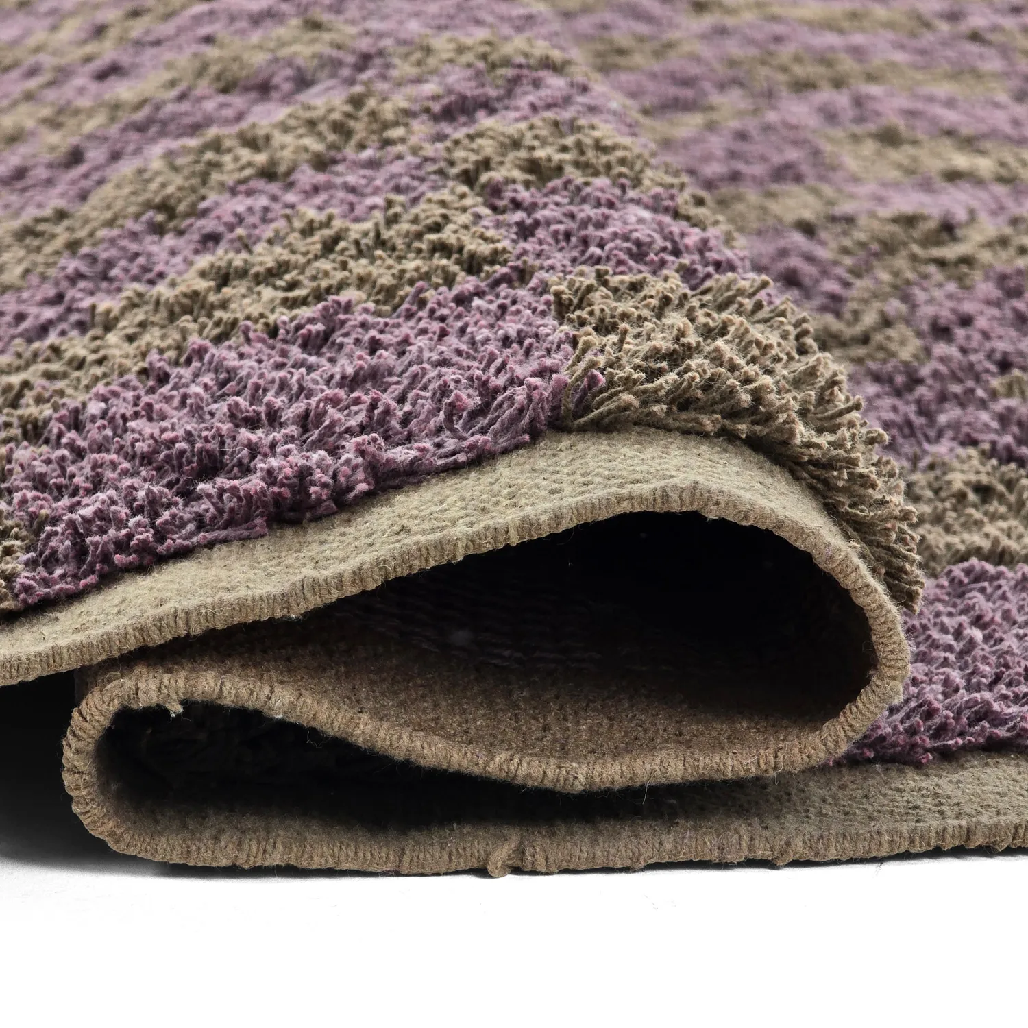 Tapetes felpudos - Elsey Natural Cotton Shaggy (rjava/vijolična)