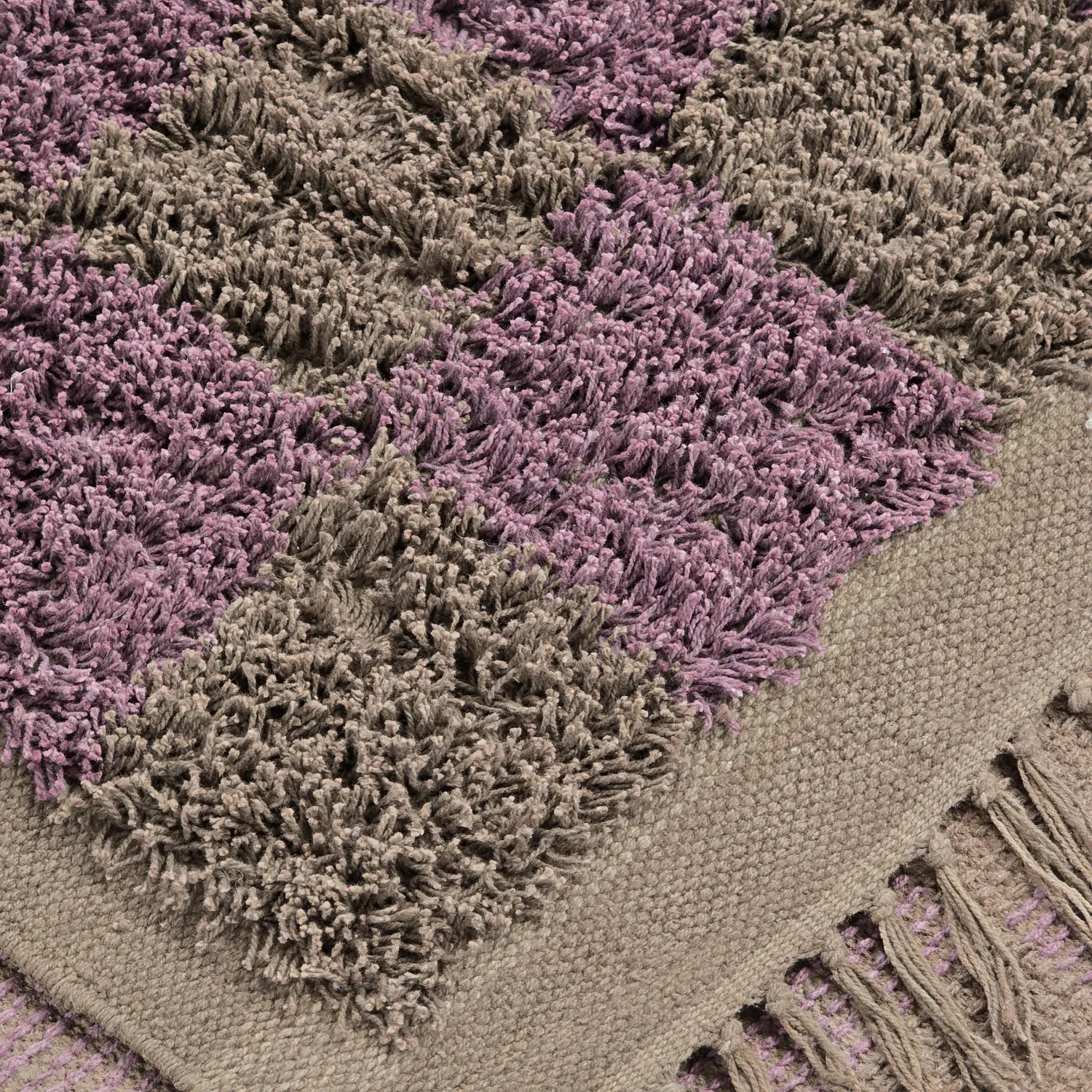 Tapetes felpudos - Elsey Natural Cotton Shaggy (rjava/vijolična)