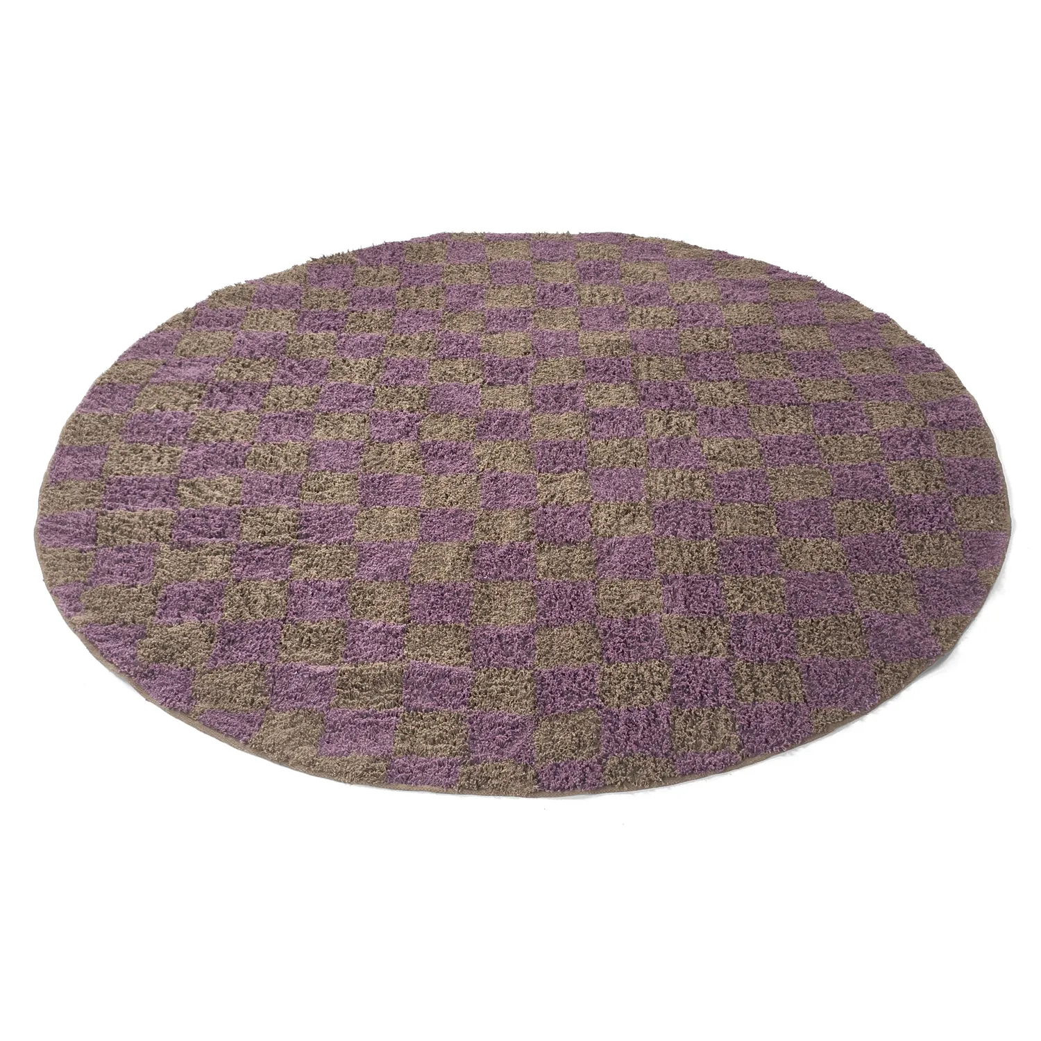 Tapete redondo - Elsey Natural Cotton Shaggy (rjava/vijolična)