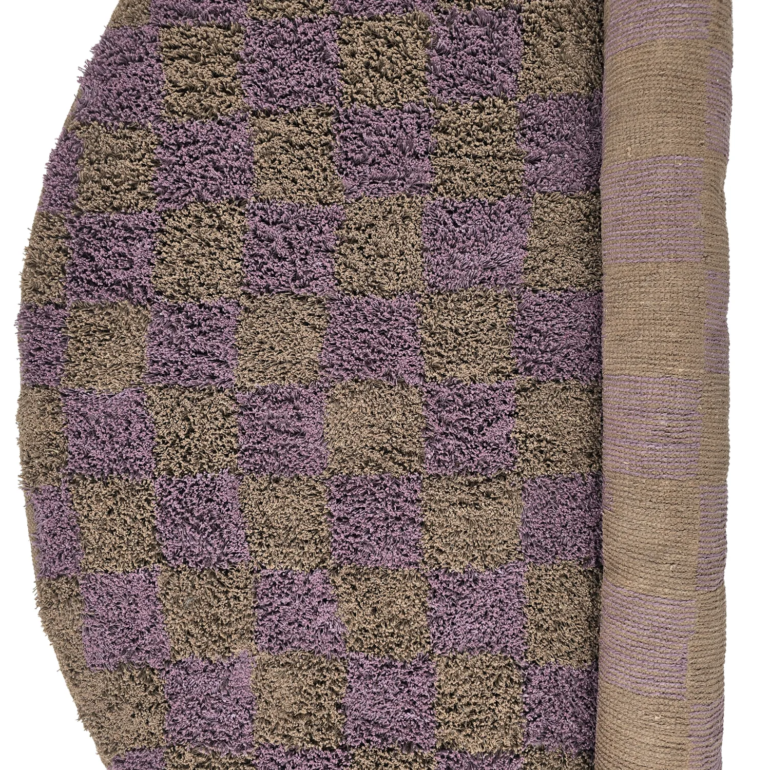 Tapete redondo - Elsey Natural Cotton Shaggy (rjava/vijolična)