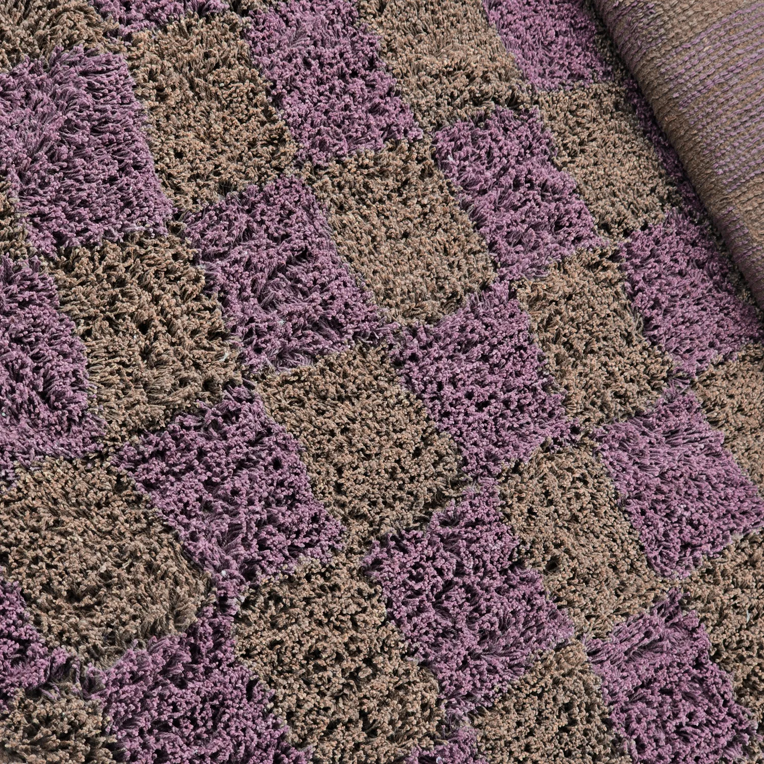 Tapete redondo - Elsey Natural Cotton Shaggy (rjava/vijolična)