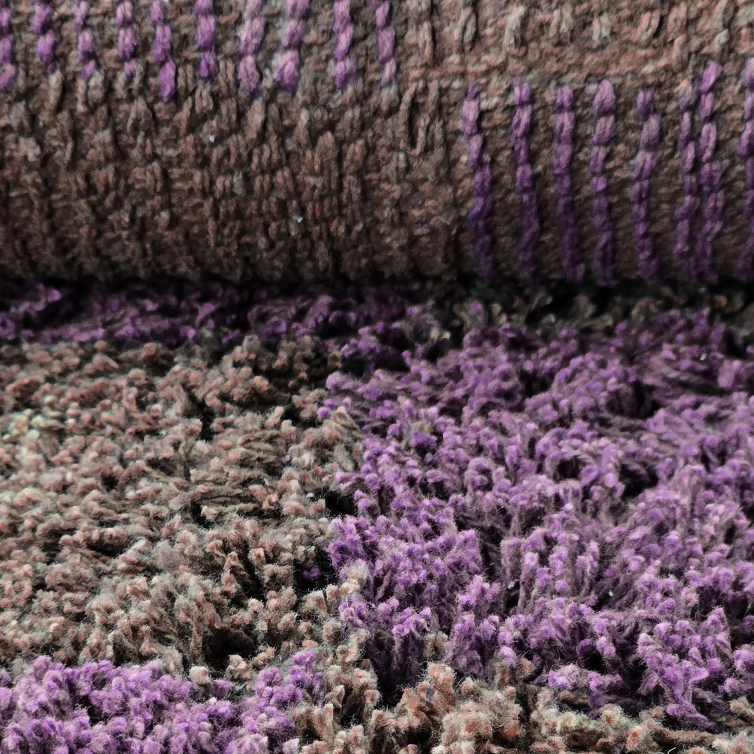 Tapete redondo - Elsey Natural Cotton Shaggy (rjava/vijolična)