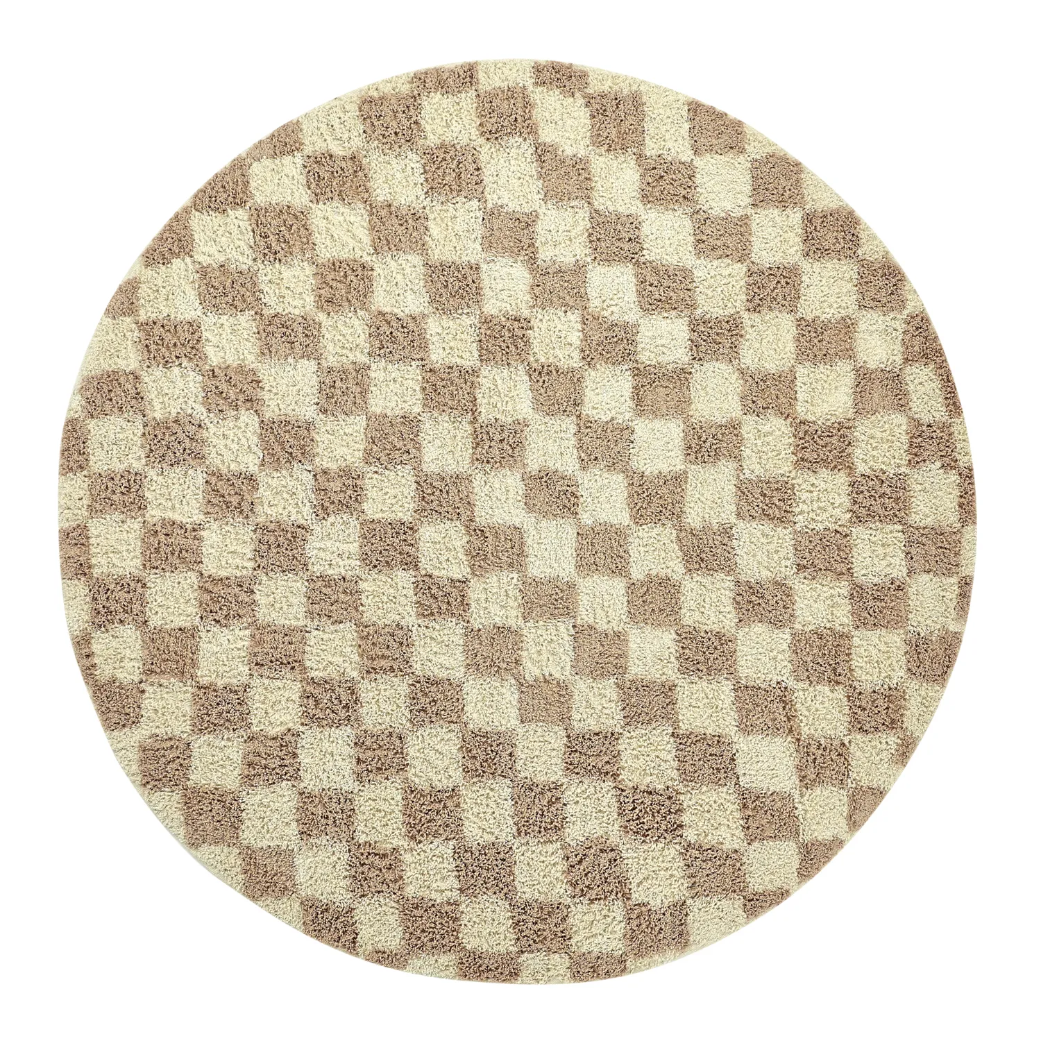 Tapete redondo - Elsey Natural Cotton Shaggy (smetana/pesek)