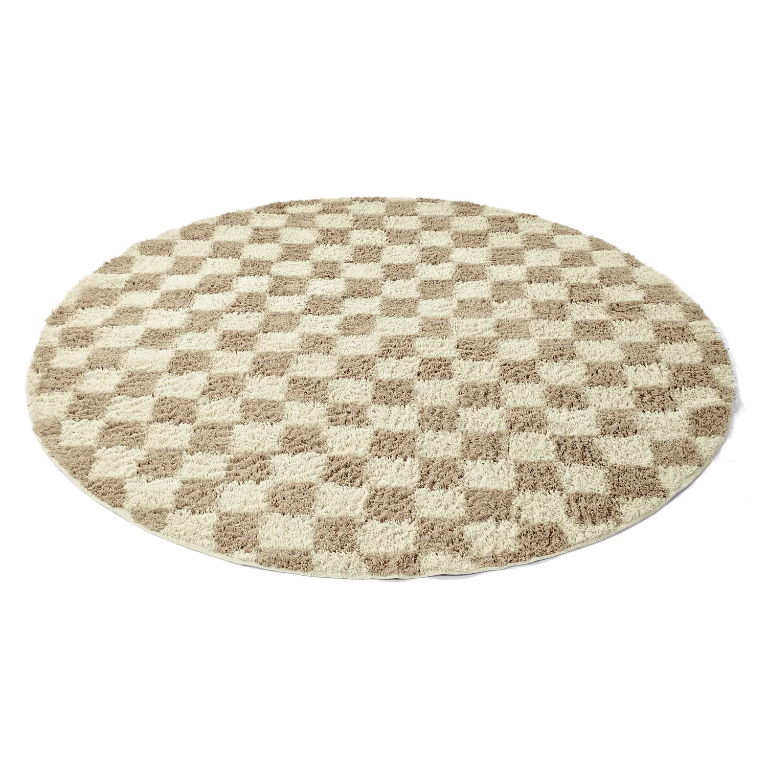 Tapete redondo - Elsey Natural Cotton Shaggy (smetana/pesek)