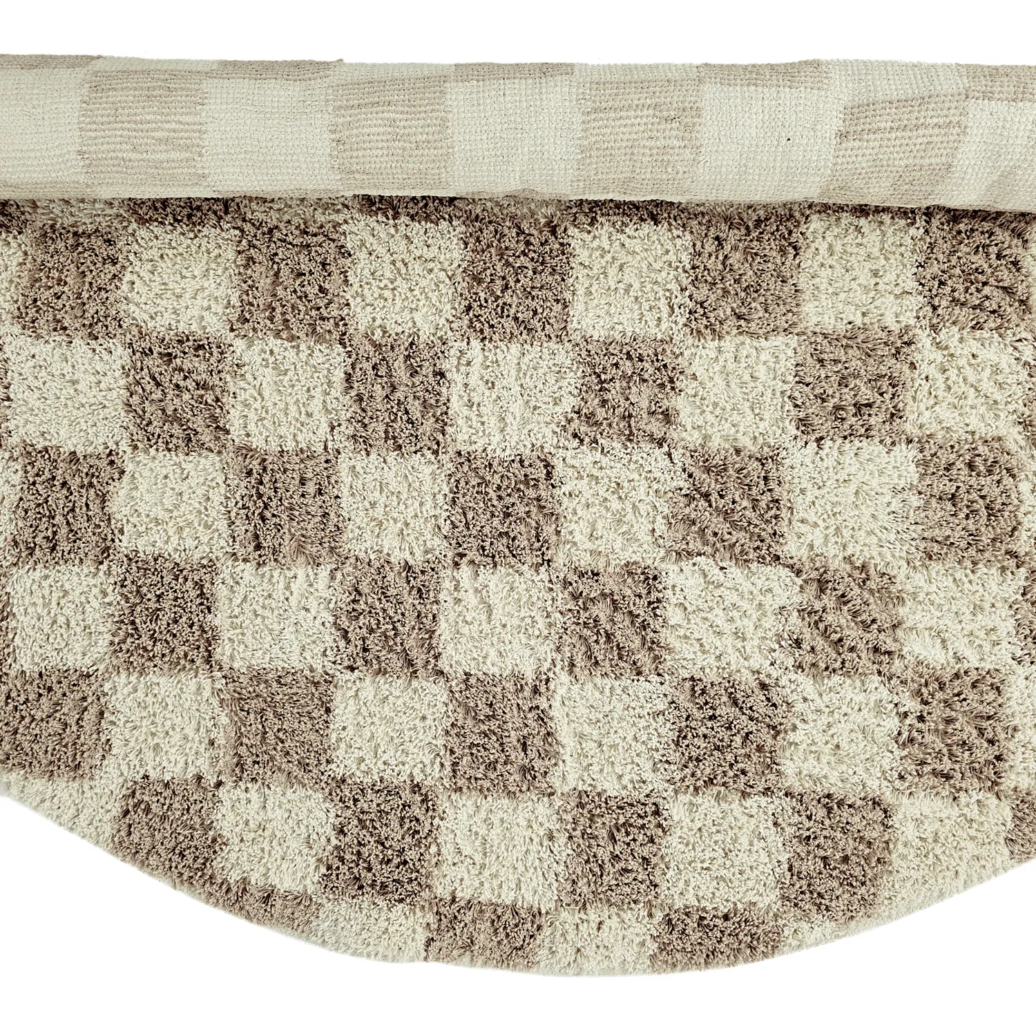 Tapete redondo - Elsey Natural Cotton Shaggy (smetana/pesek)