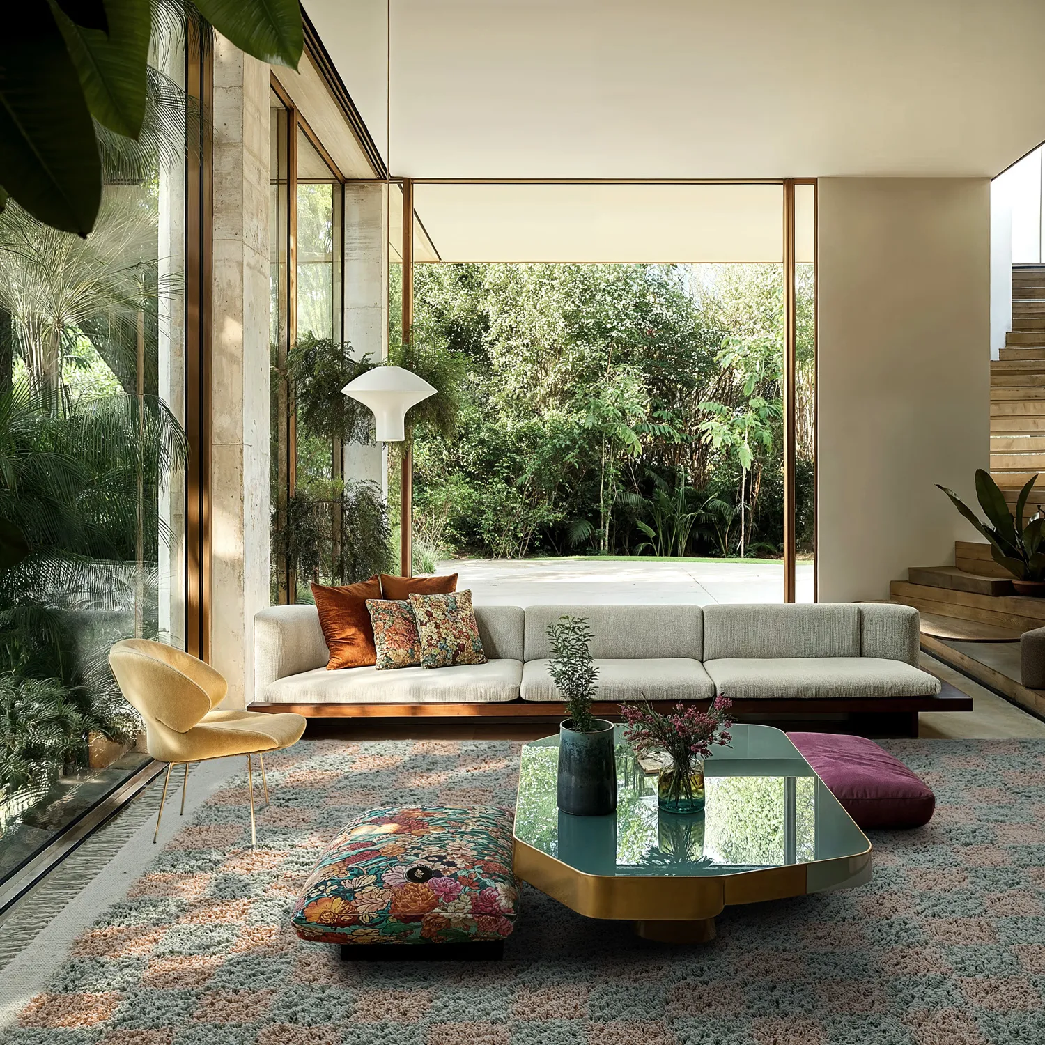 Tapetes felpudos - Elsey Natural Cotton Shaggy (siva/roza)