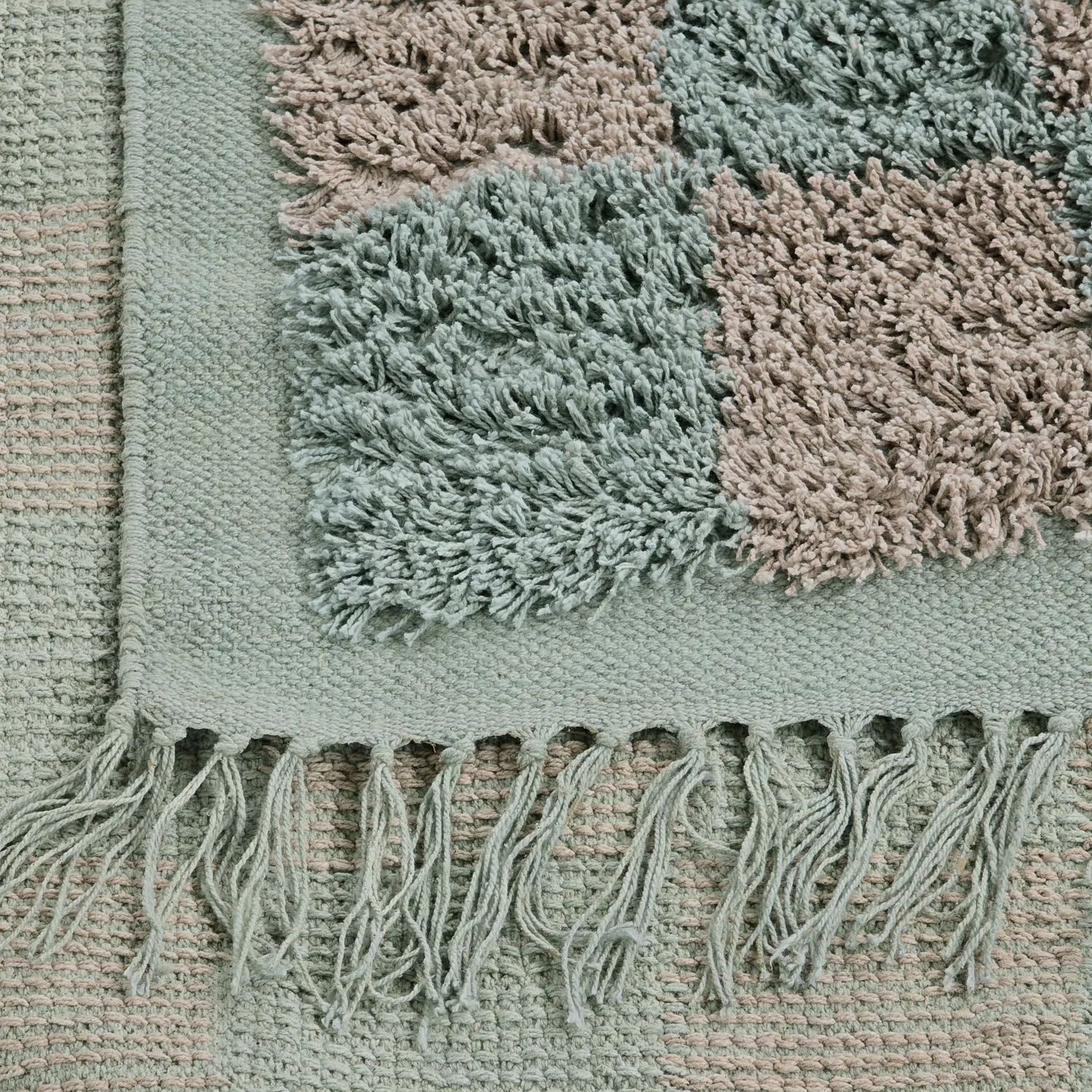 Tapetes felpudos - Elsey Natural Cotton Shaggy (siva/roza)