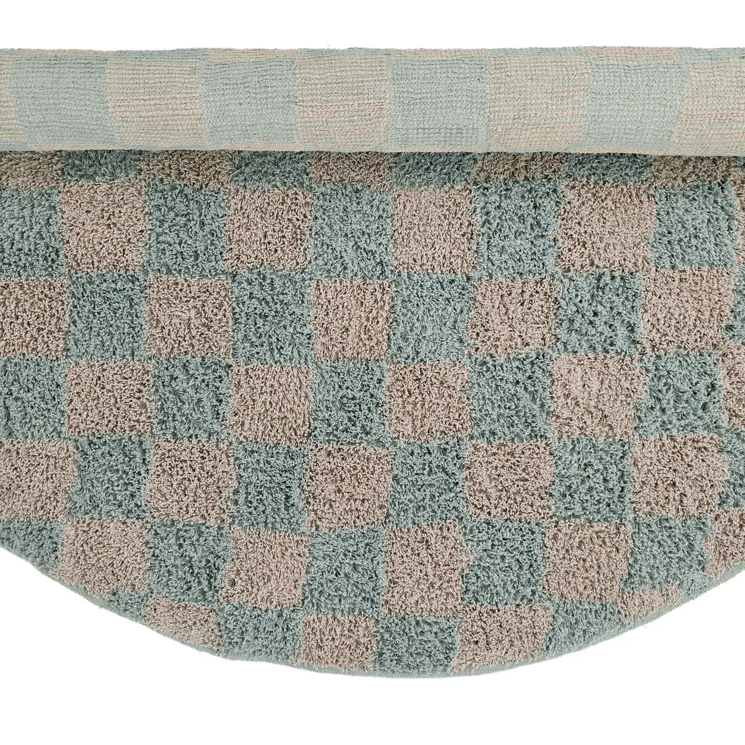 Tapete redondo - Elsey Natural Cotton Shaggy (siva/roza)