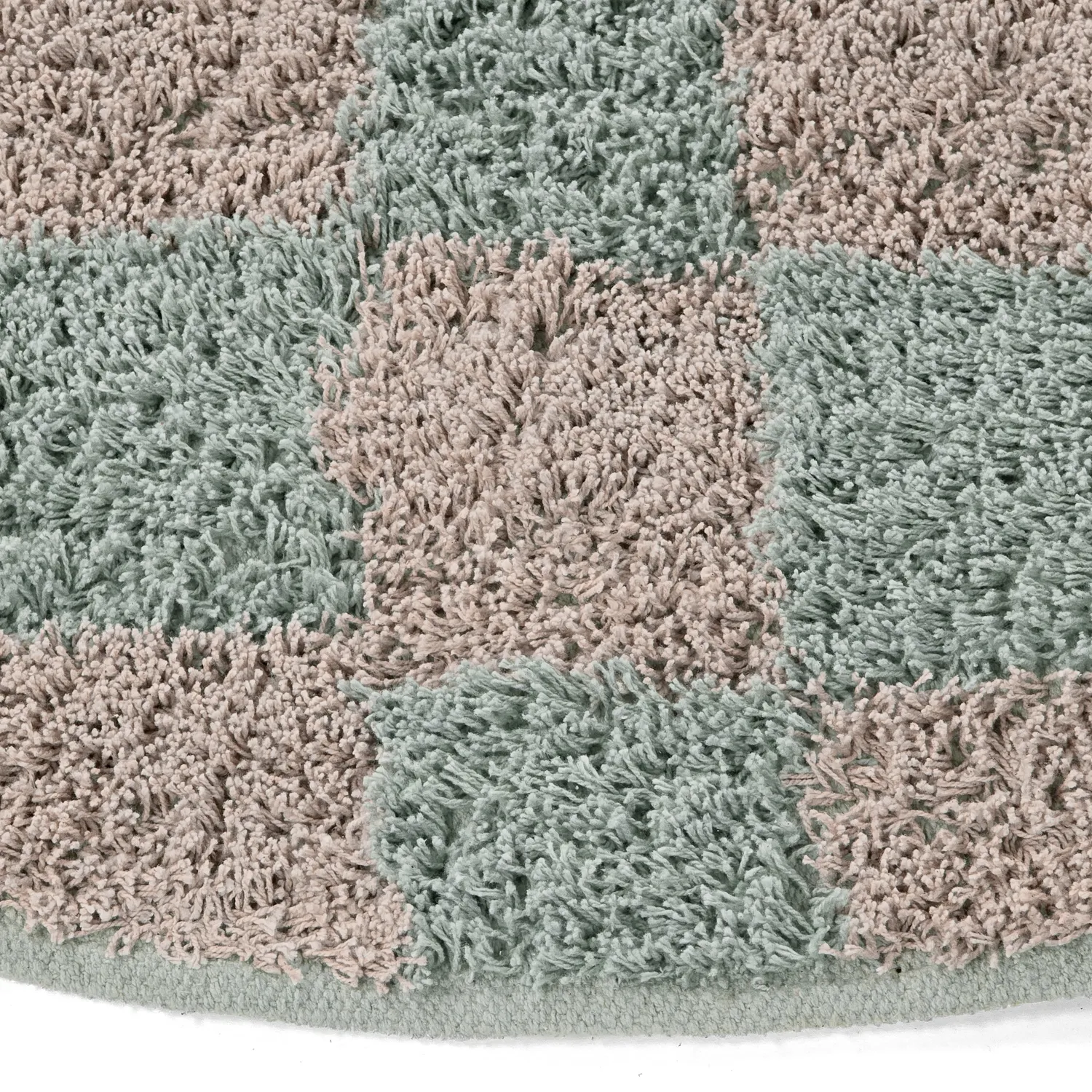 Tapete redondo - Elsey Natural Cotton Shaggy (siva/roza)