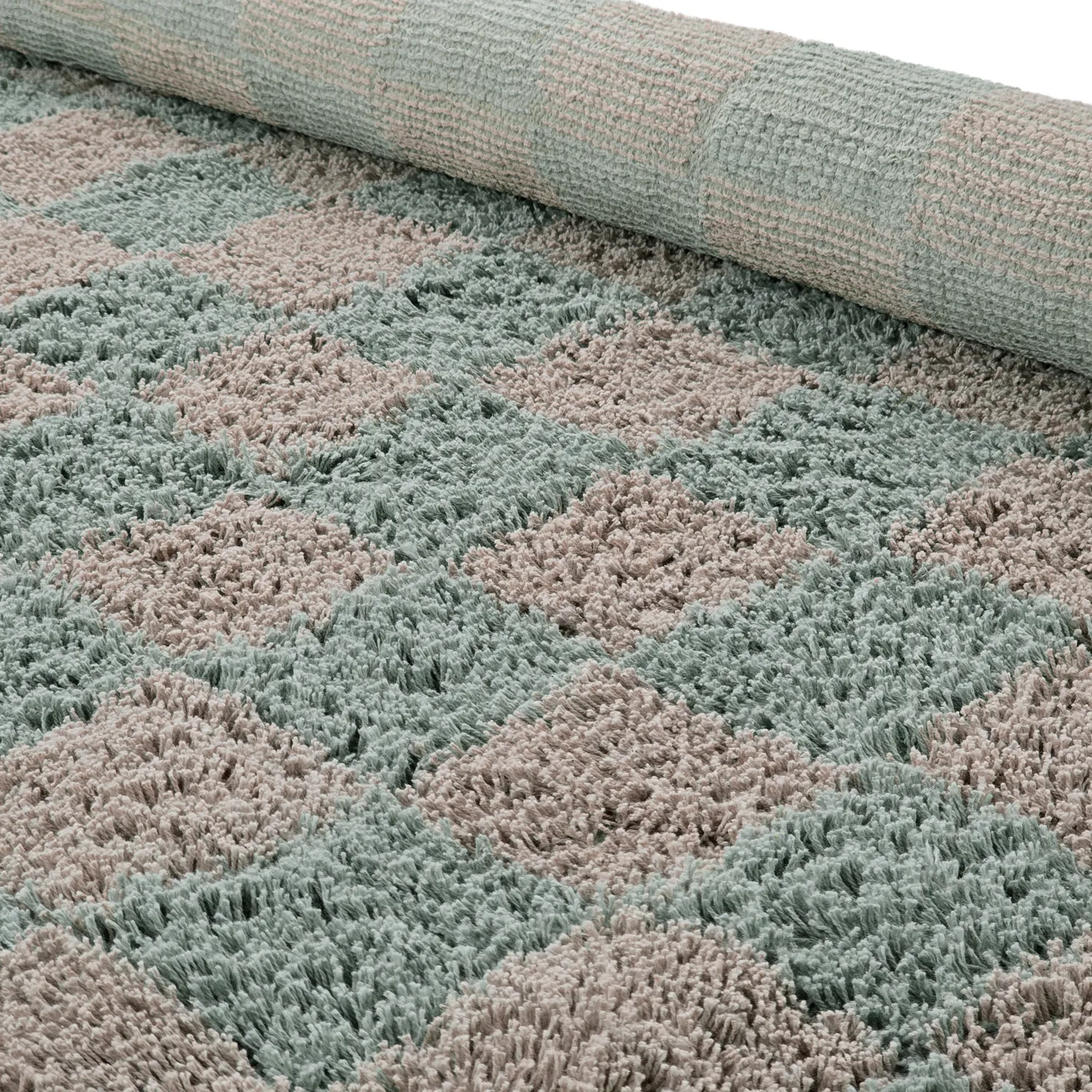 Tapete redondo - Elsey Natural Cotton Shaggy (siva/roza)