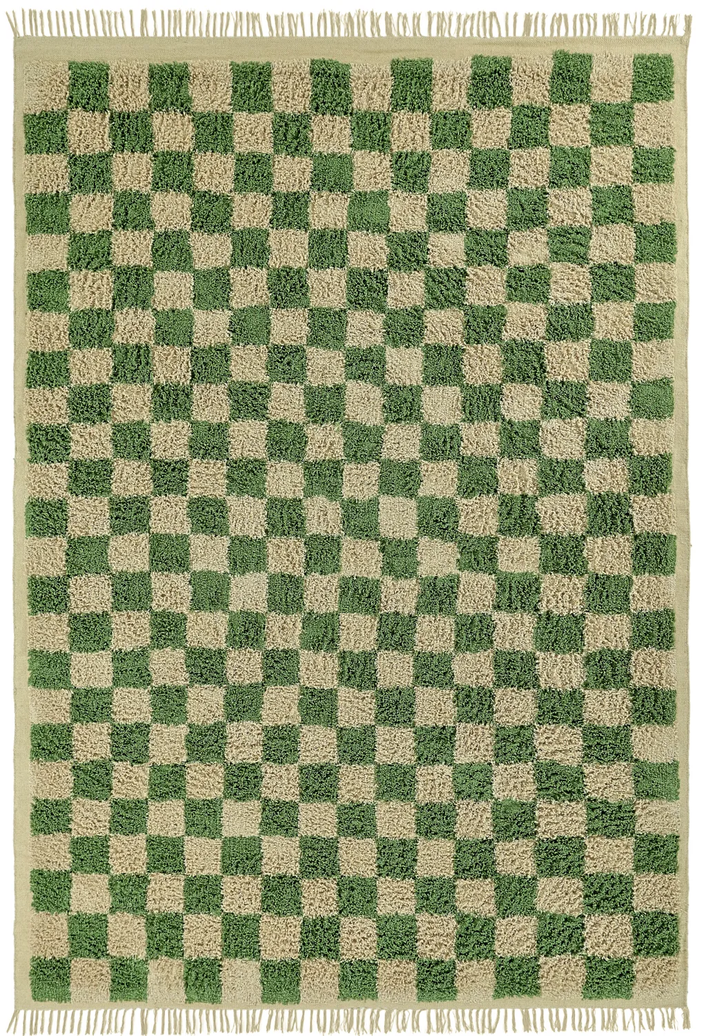 Tapetes felpudos - Elsey Natural Cotton Shaggy (zelena/bež)