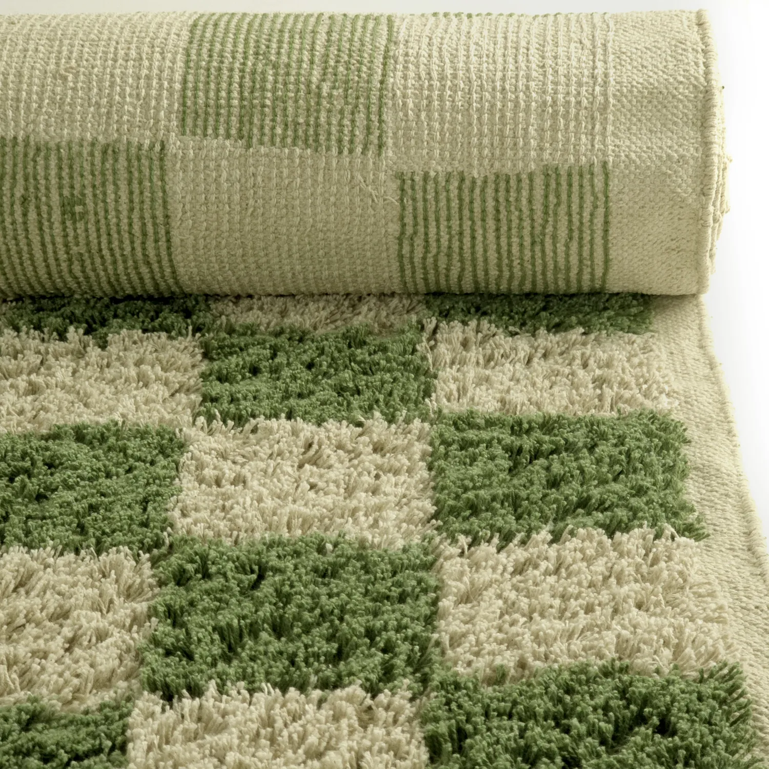 Tapetes felpudos - Elsey Natural Cotton Shaggy (zelena/bež)