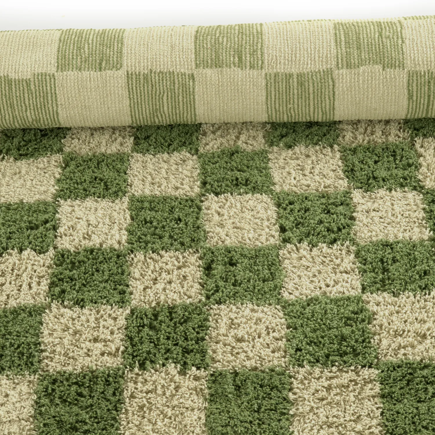 Tapetes felpudos - Elsey Natural Cotton Shaggy (zelena/bež)