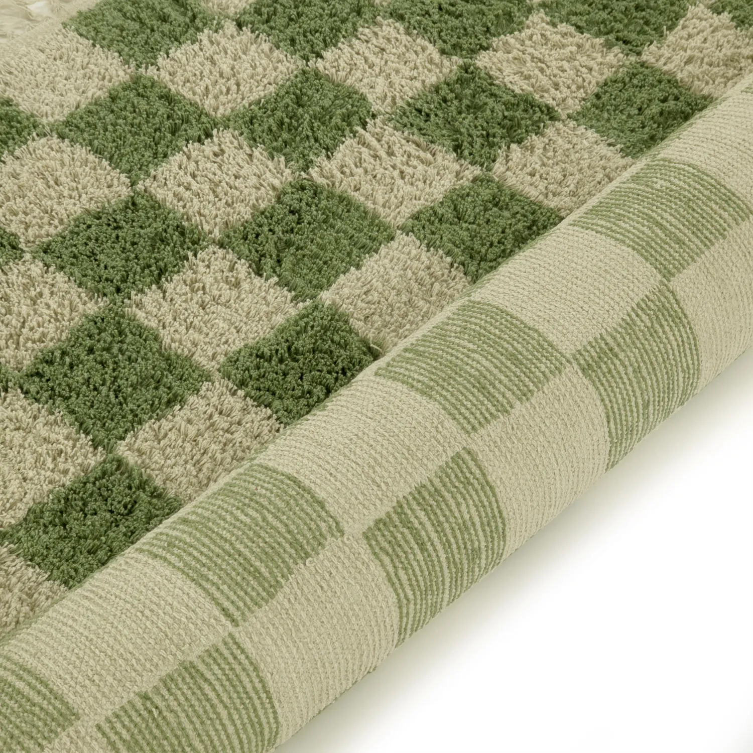 Tapetes felpudos - Elsey Natural Cotton Shaggy (zelena/bež)