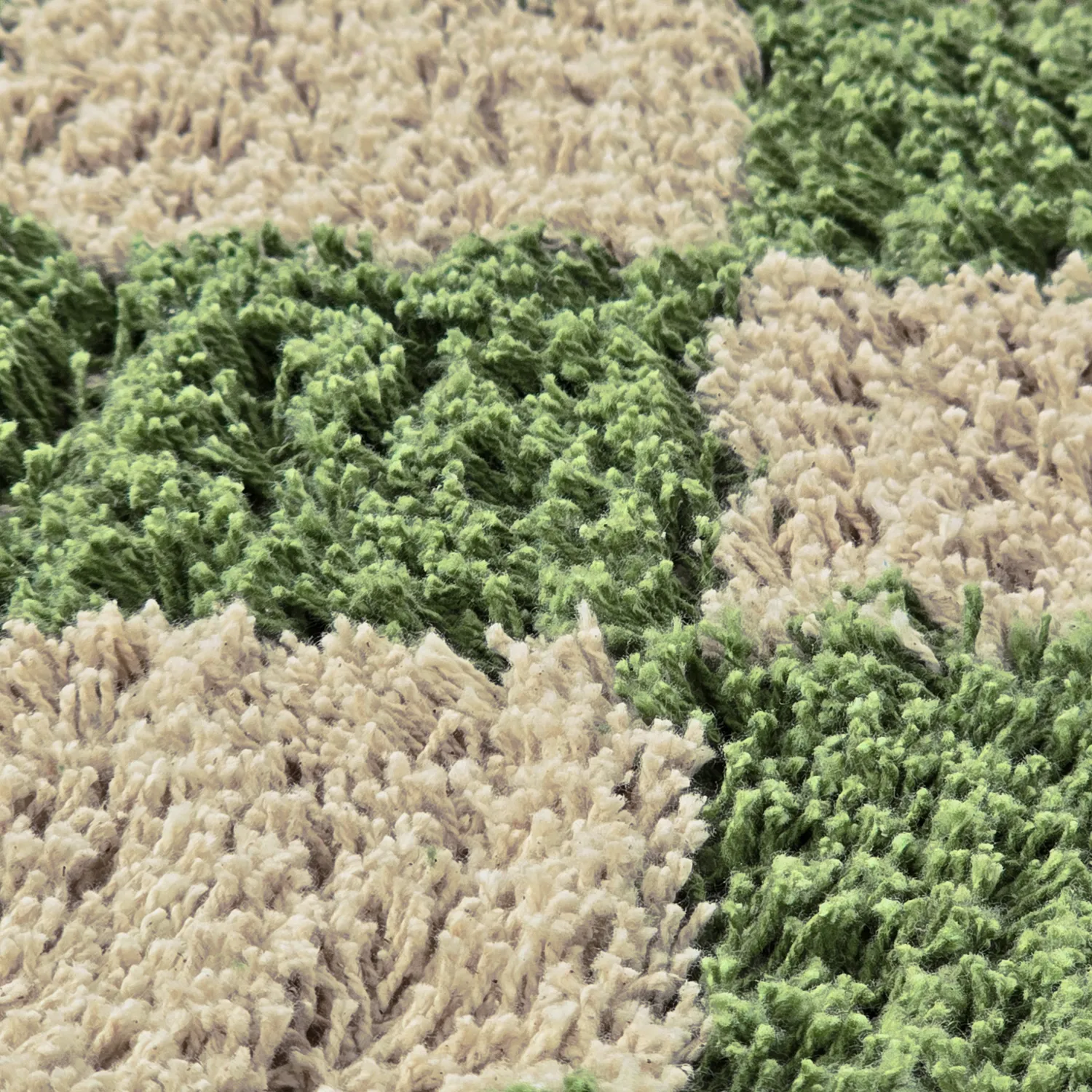 Tapete redondo - Elsey Natural Cotton Shaggy (zelena/bež)