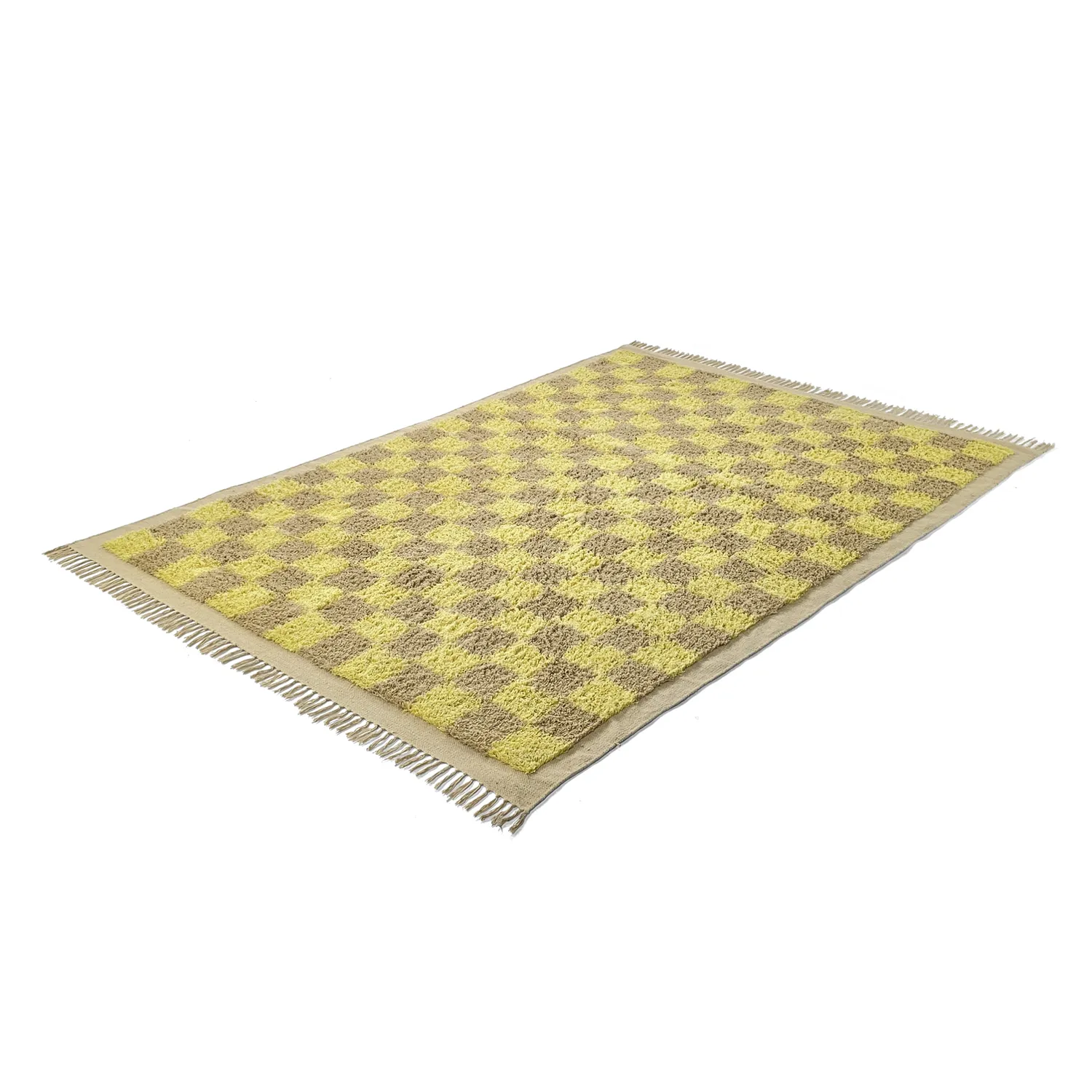 Tapetes felpudos - Elsey Natural Cotton Shaggy (rumeno/bege)