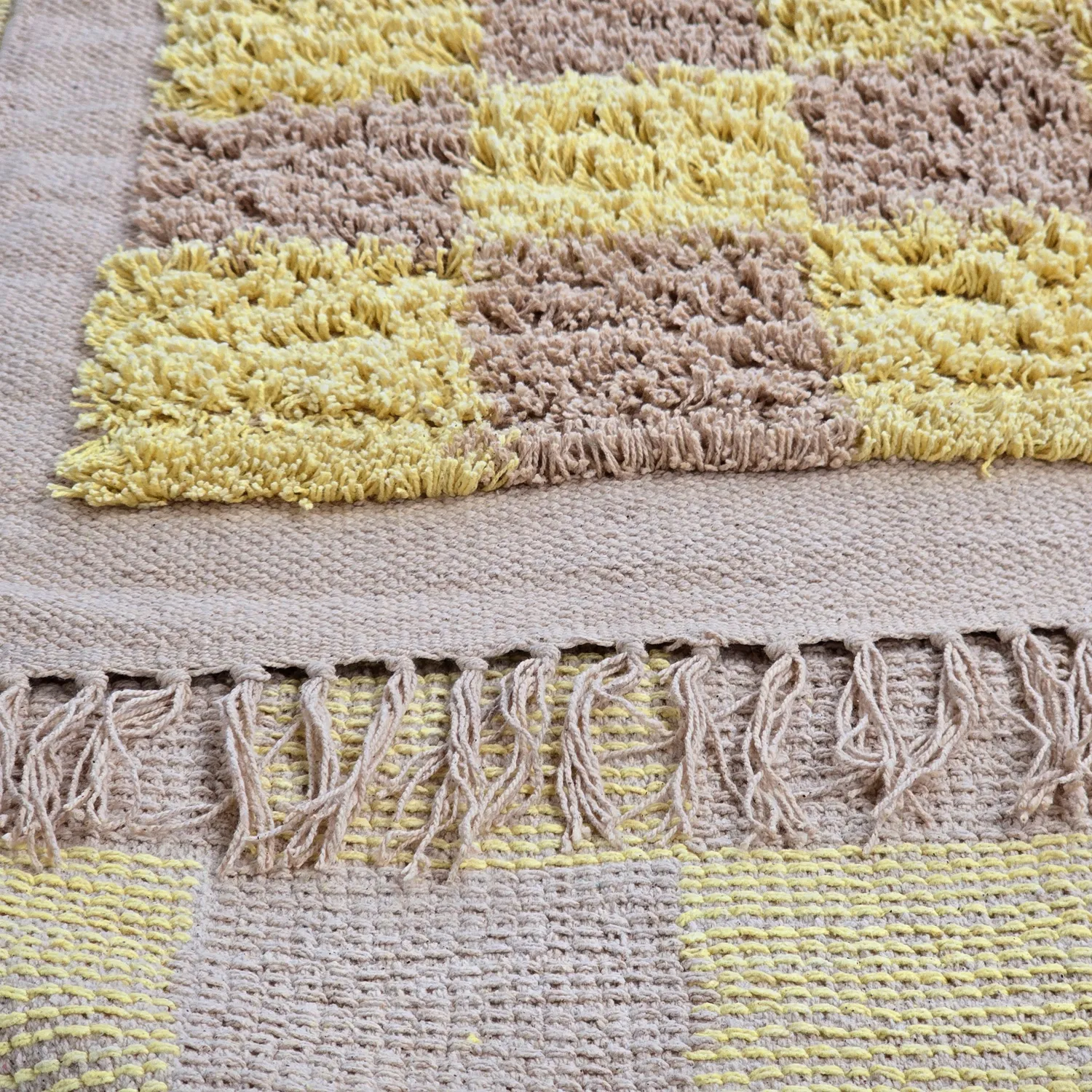 Tapetes felpudos - Elsey Natural Cotton Shaggy (rumeno/bege)