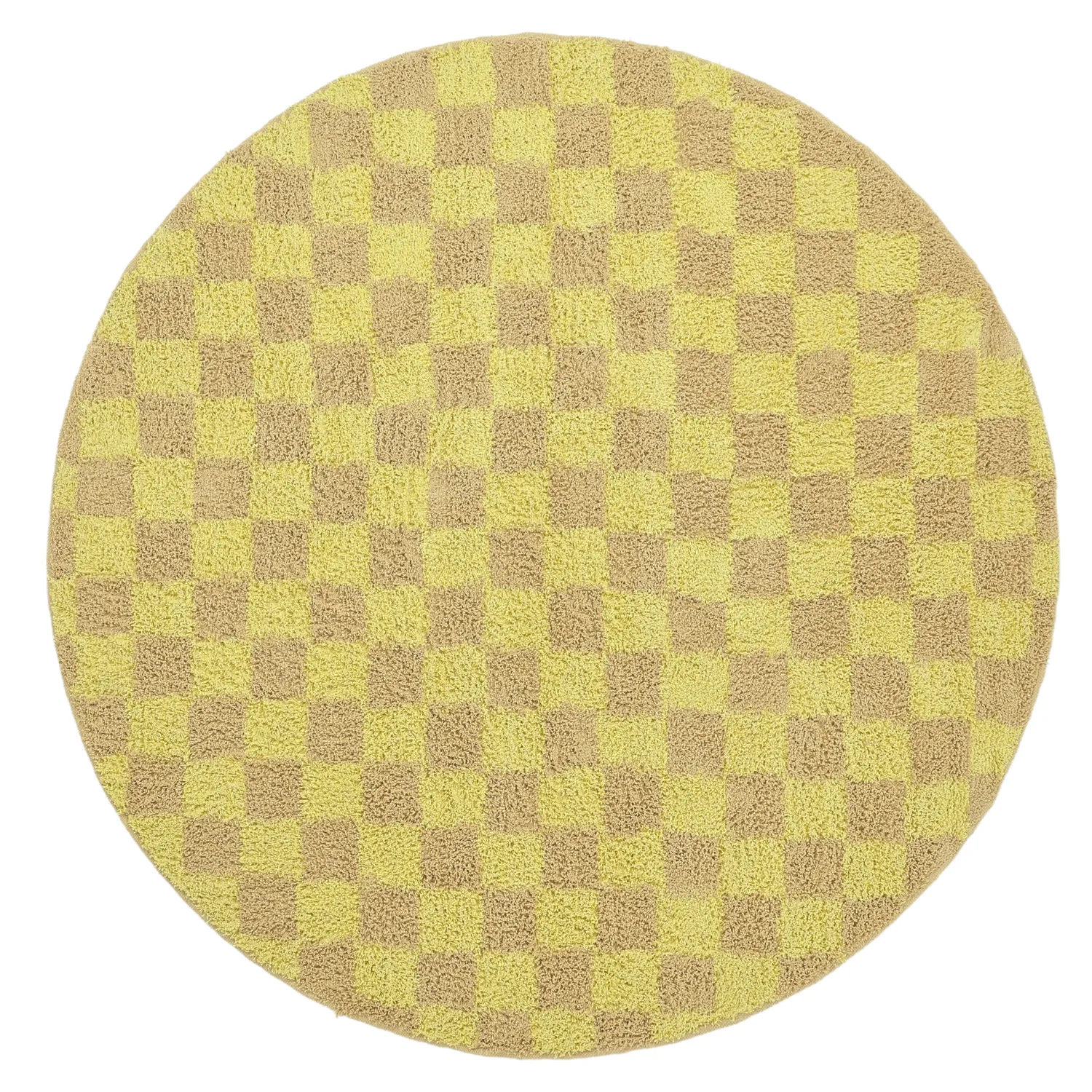 Tapete redondo - Elsey Natural Cotton Shaggy (rumeno/bege)