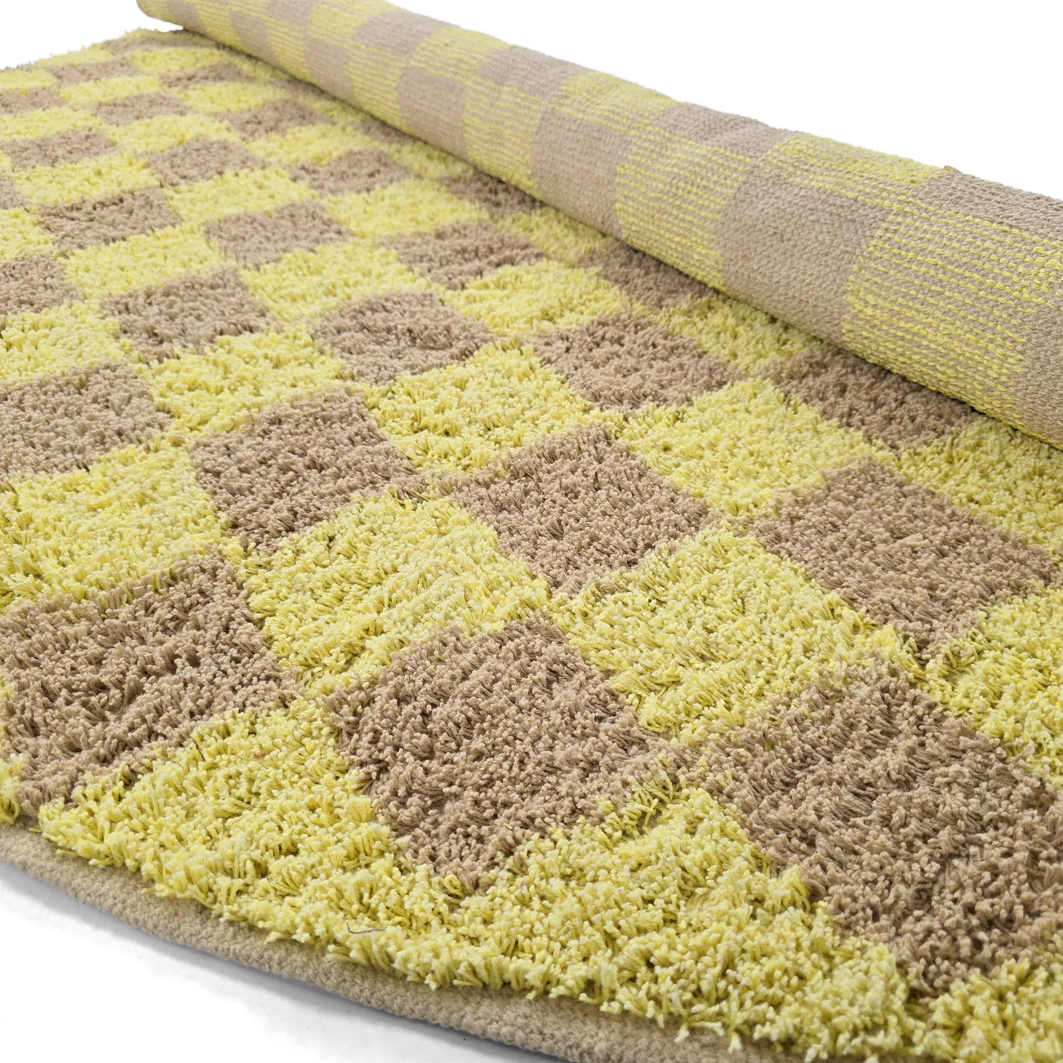 Tapete redondo - Elsey Natural Cotton Shaggy (rumeno/bege)