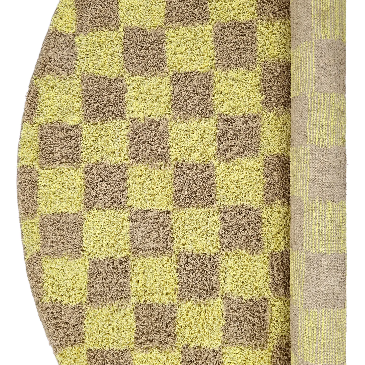 Tapete redondo - Elsey Natural Cotton Shaggy (rumeno/bege)