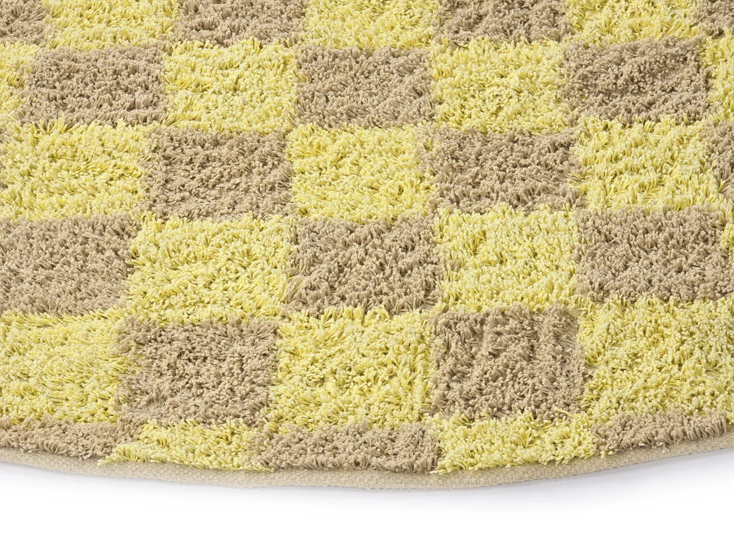 Tapete redondo - Elsey Natural Cotton Shaggy (rumeno/bege)