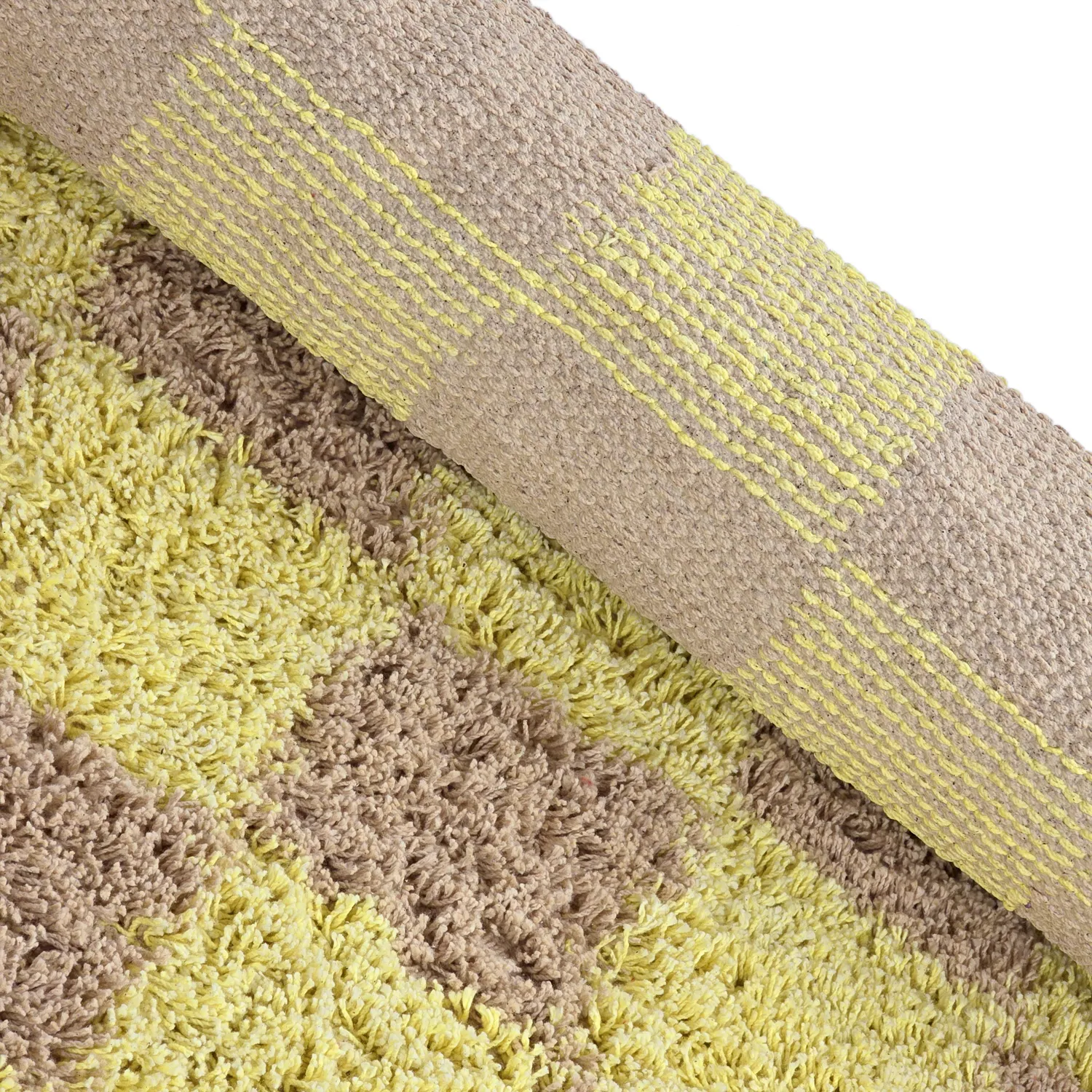 Tapete redondo - Elsey Natural Cotton Shaggy (rumeno/bege)