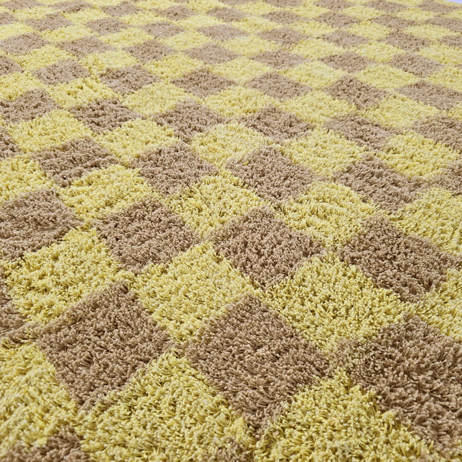 Tapete redondo - Elsey Natural Cotton Shaggy (rumeno/bege)