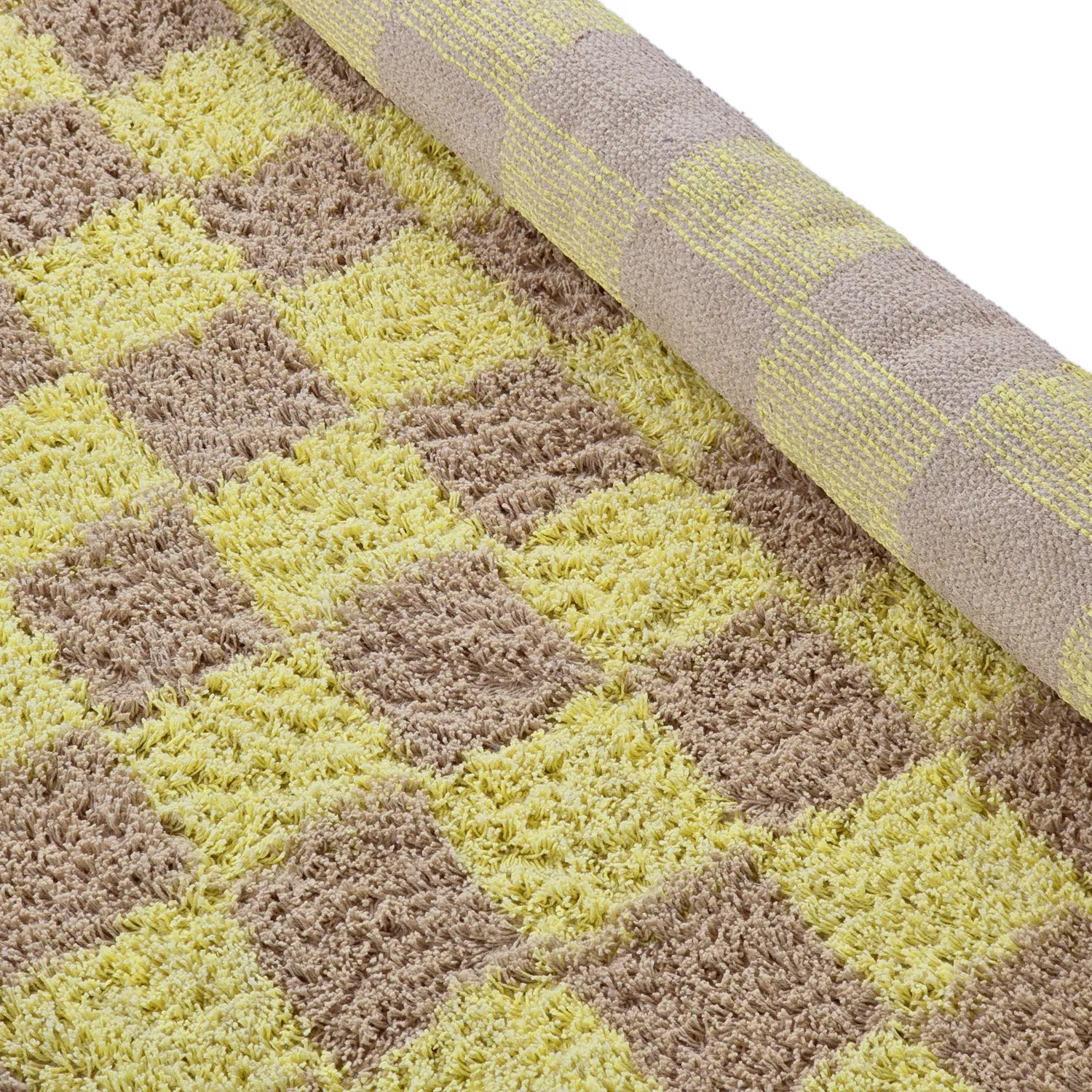 Tapete redondo - Elsey Natural Cotton Shaggy (rumeno/bege)