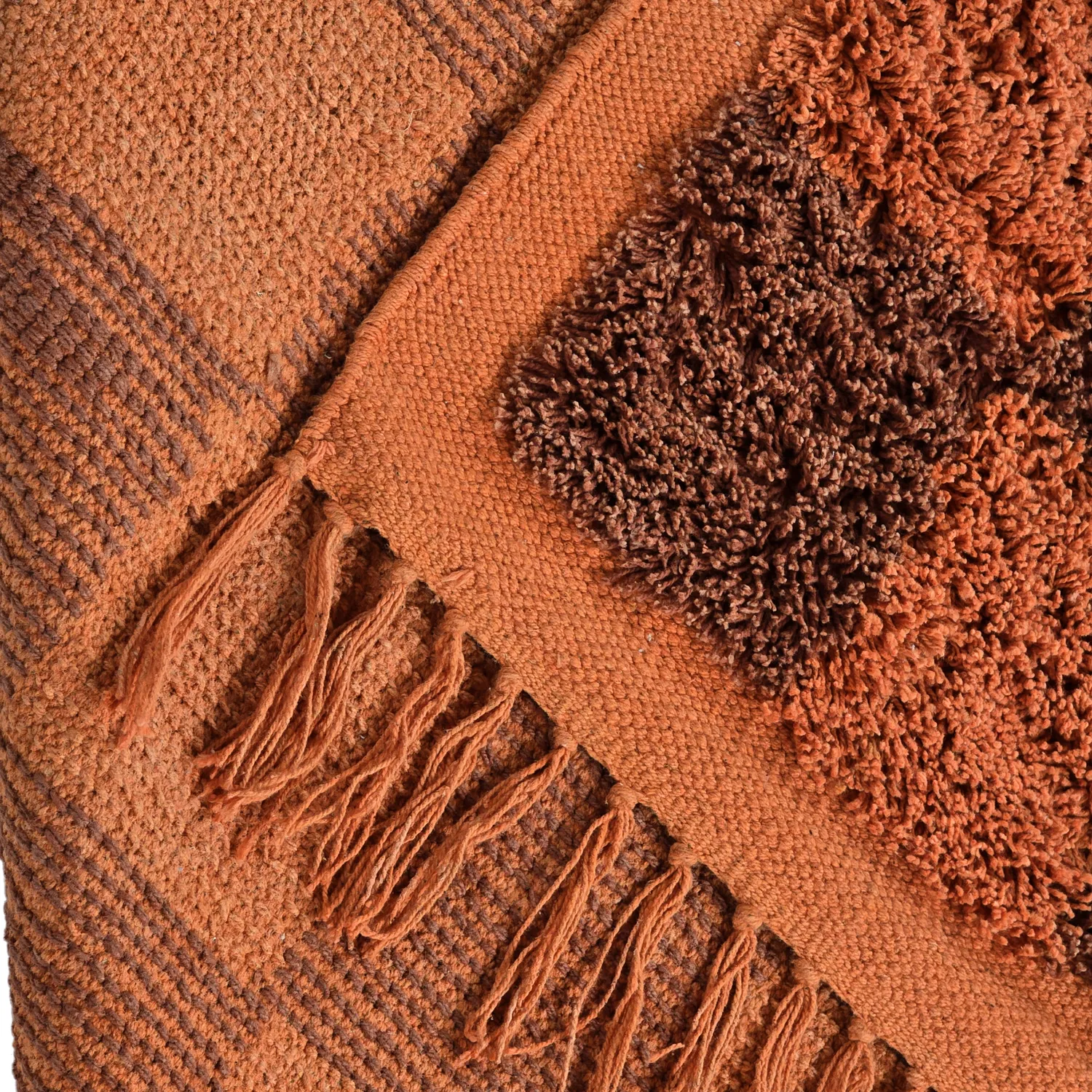 Tapetes felpudos - Elsey Natural Cotton Shaggy (oranžna/rdeča)