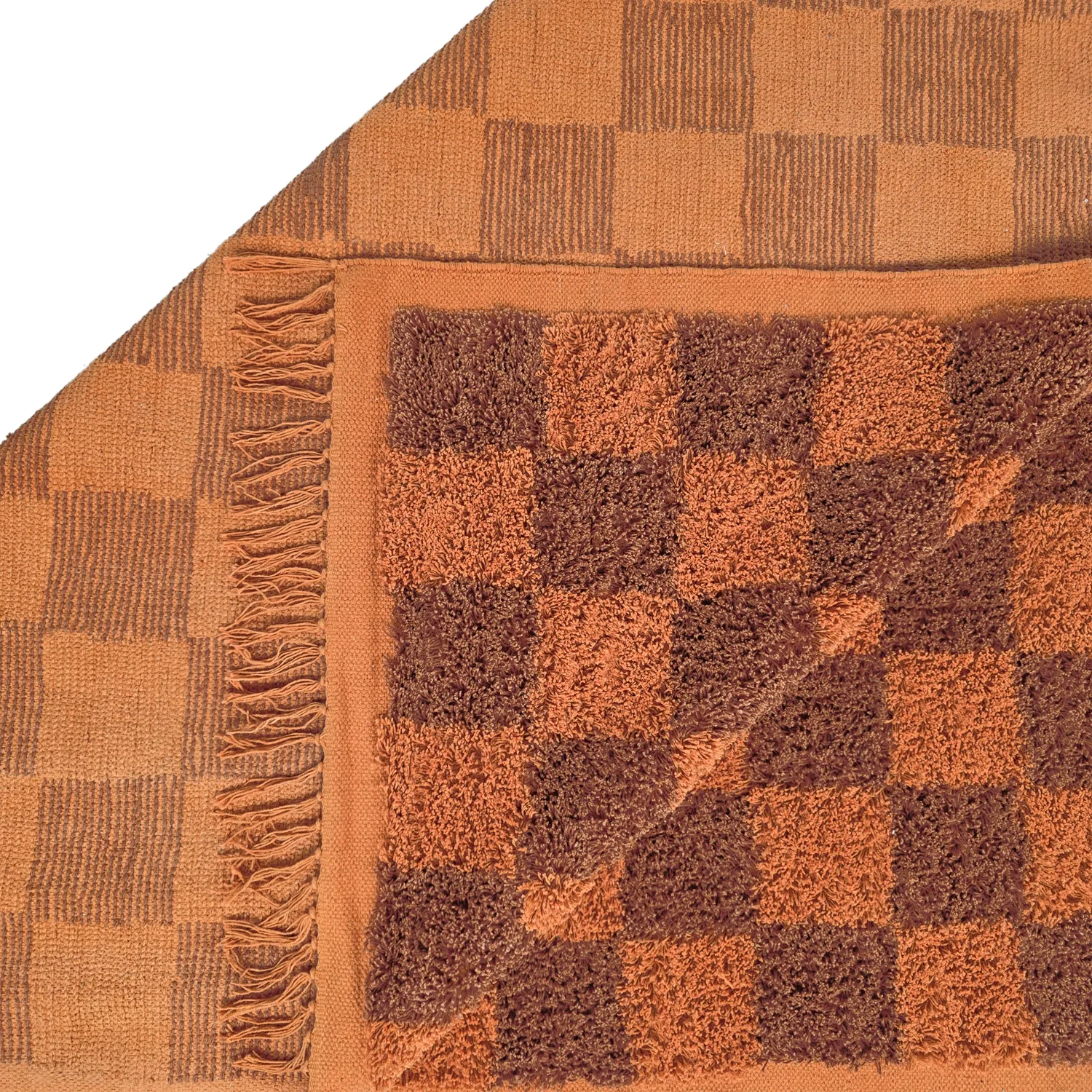 Tapetes felpudos - Elsey Natural Cotton Shaggy (oranžna/rdeča)